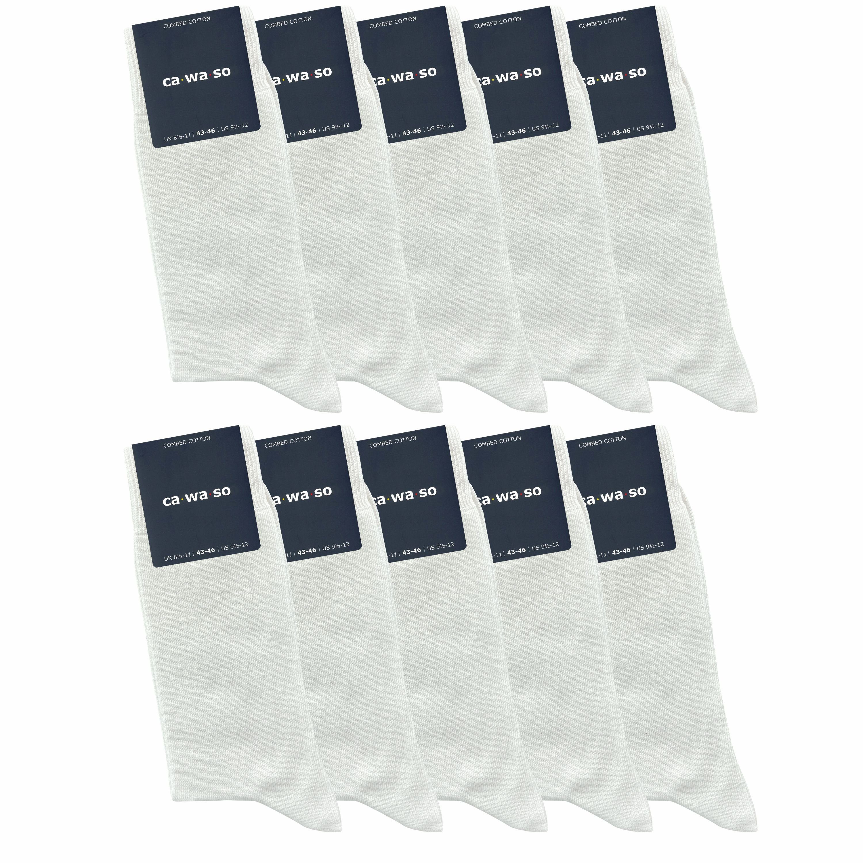 blau grau, - - in Socken Baumwolle Socken aus schwarz, gekämmter bequem doppelt und bunt, & (10 Herren Farben Damen weiteren ca·wa·so weiß & Paar) weich für