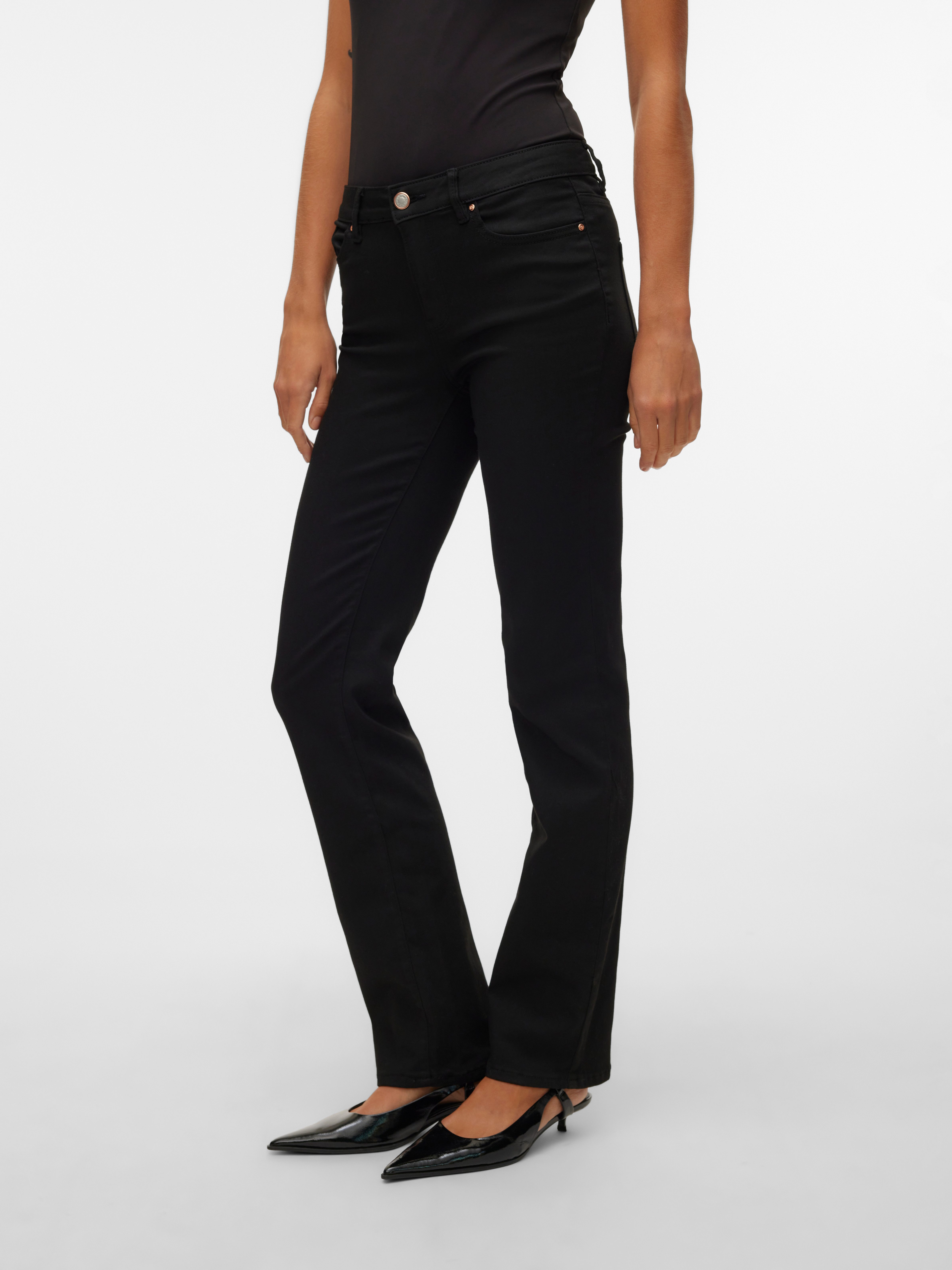 Vero Moda Straight-Jeans VMFLASH MR STRAIGHT JEANS LI140 GA NOOS Materialmix, regular waist, straight fit
