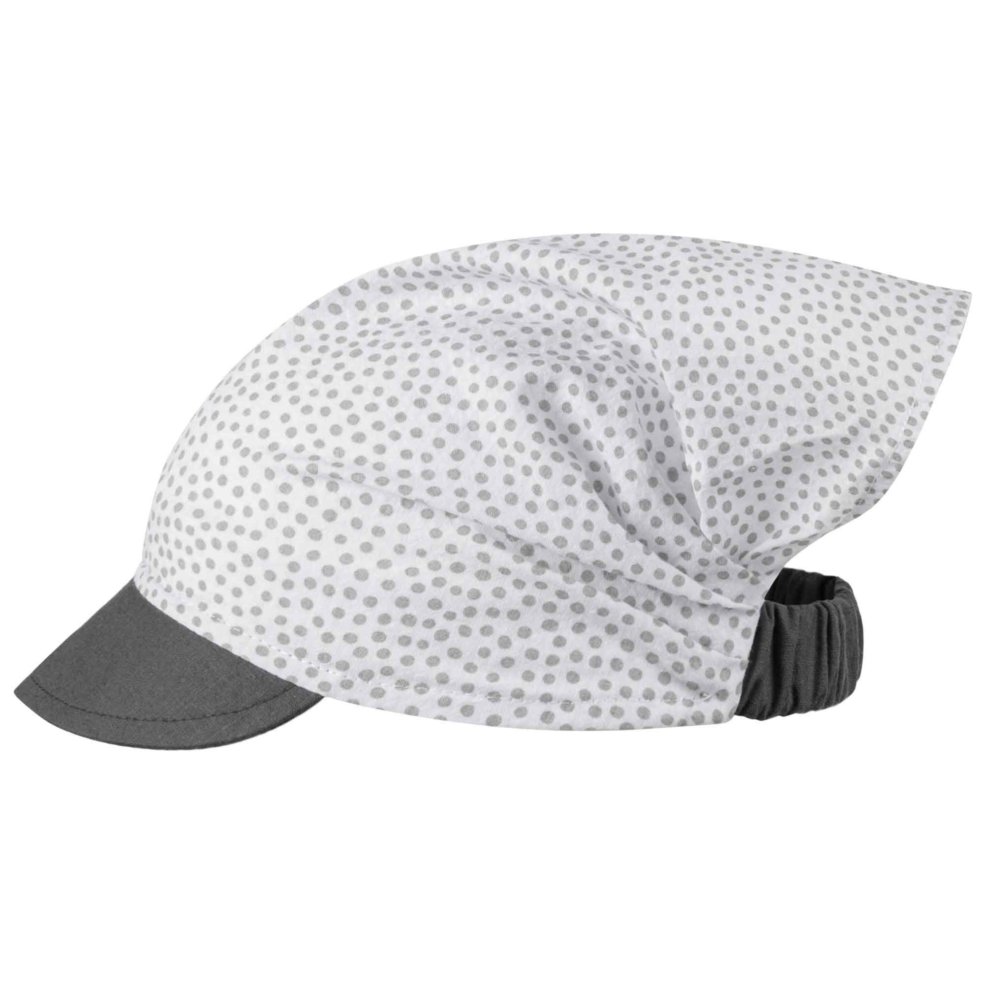 Smarilla Schirmmütze Sommermütze Mädchen Weiß-Dunkelgrau Kopftuch