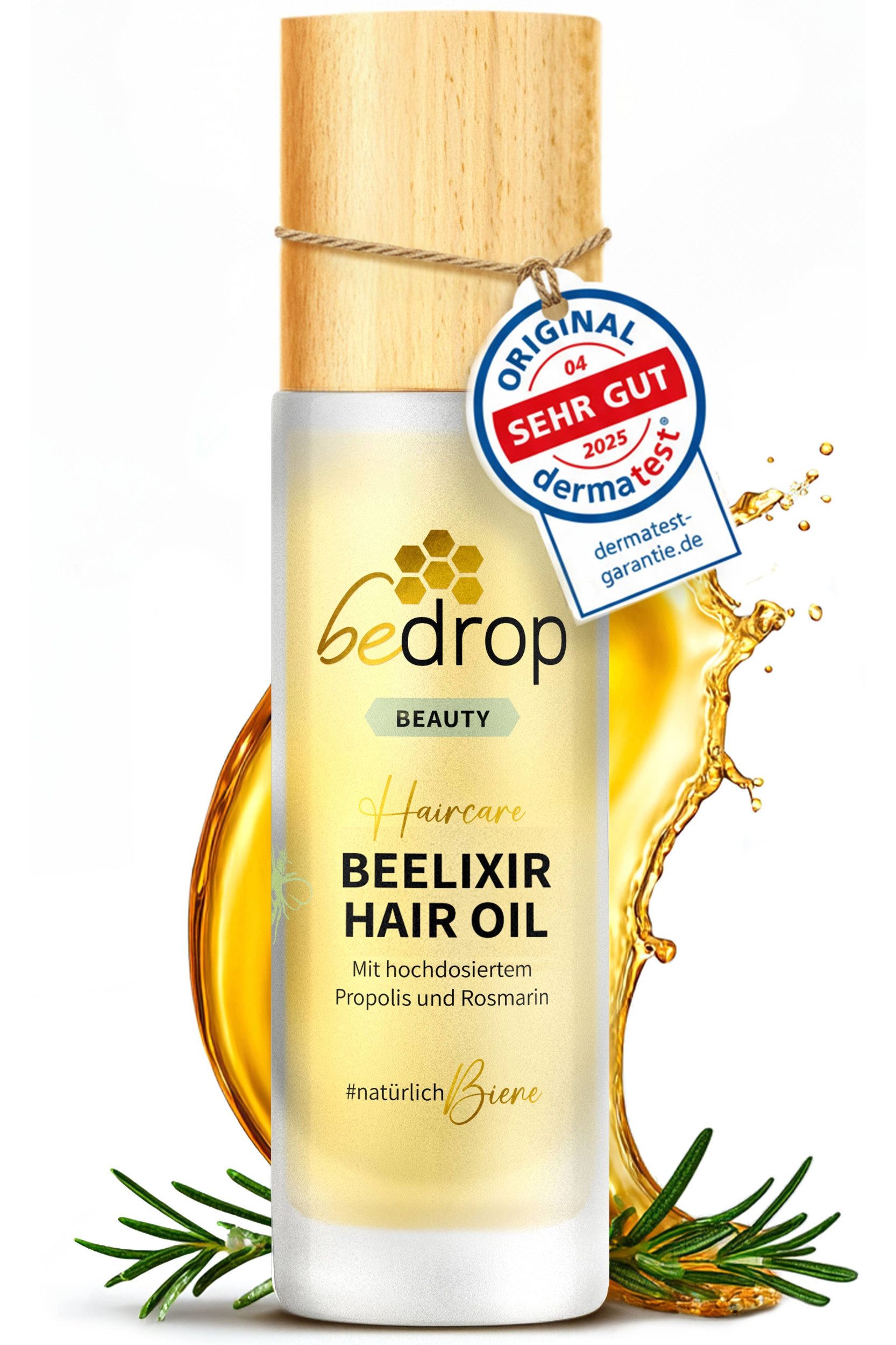 bedrop Haaröl BEELIXIR HAIR OIL - mit Manuka Honig, Propolis und Rosmarinextrakt, Frei von Plastik