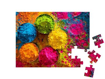 puzzleYOU Puzzle Bio Gulal Farben für Holi Festival, 48 Puzzleteile, puzzleYOU-Kollektionen Kunst & Fantasy