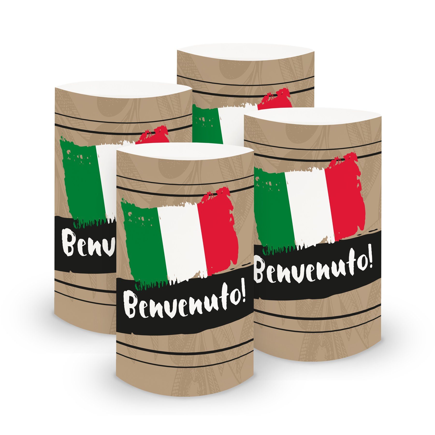 itenga Windlicht itenga 6x Windlicht Italienisch Buenvenuto 10 cm