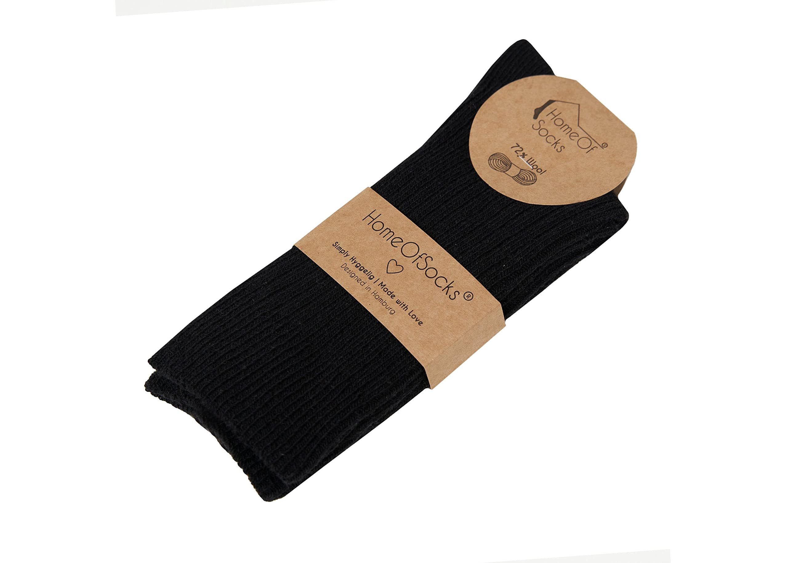 HomeOfSocks Socken 72% Wollsocken Einfarbig Ripp Druckarmer Bund Hochwertige Dünne Wollsocken Druckarm – Bild 2 von 5