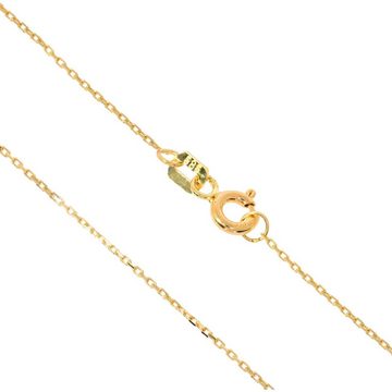 Stella-Jewellery Collier 585er Gelbgold Kette mit Herz Anhänger Zirkonia (inkl. Etui), 585 Gelbgold 7 Plättchen