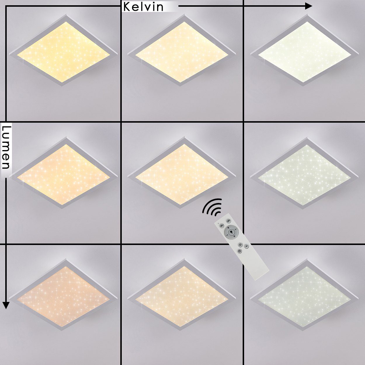 hofstein Deckenleuchte »Crespino« dimmbare 1400 Weiß, in Metall CCT m. Kelvin, Sternenhimmel-Effekt, aus LED Lumen 2700-5000 Deckenlampe