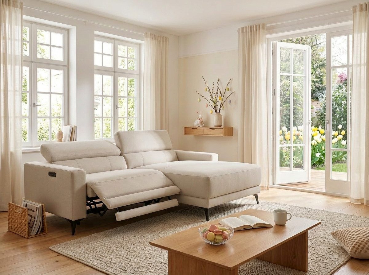 OTTO home Ecksofa LEWII, L-Form, 213 cm - elektr. Relaxfunktion, mit USB A/ günstig online kaufen