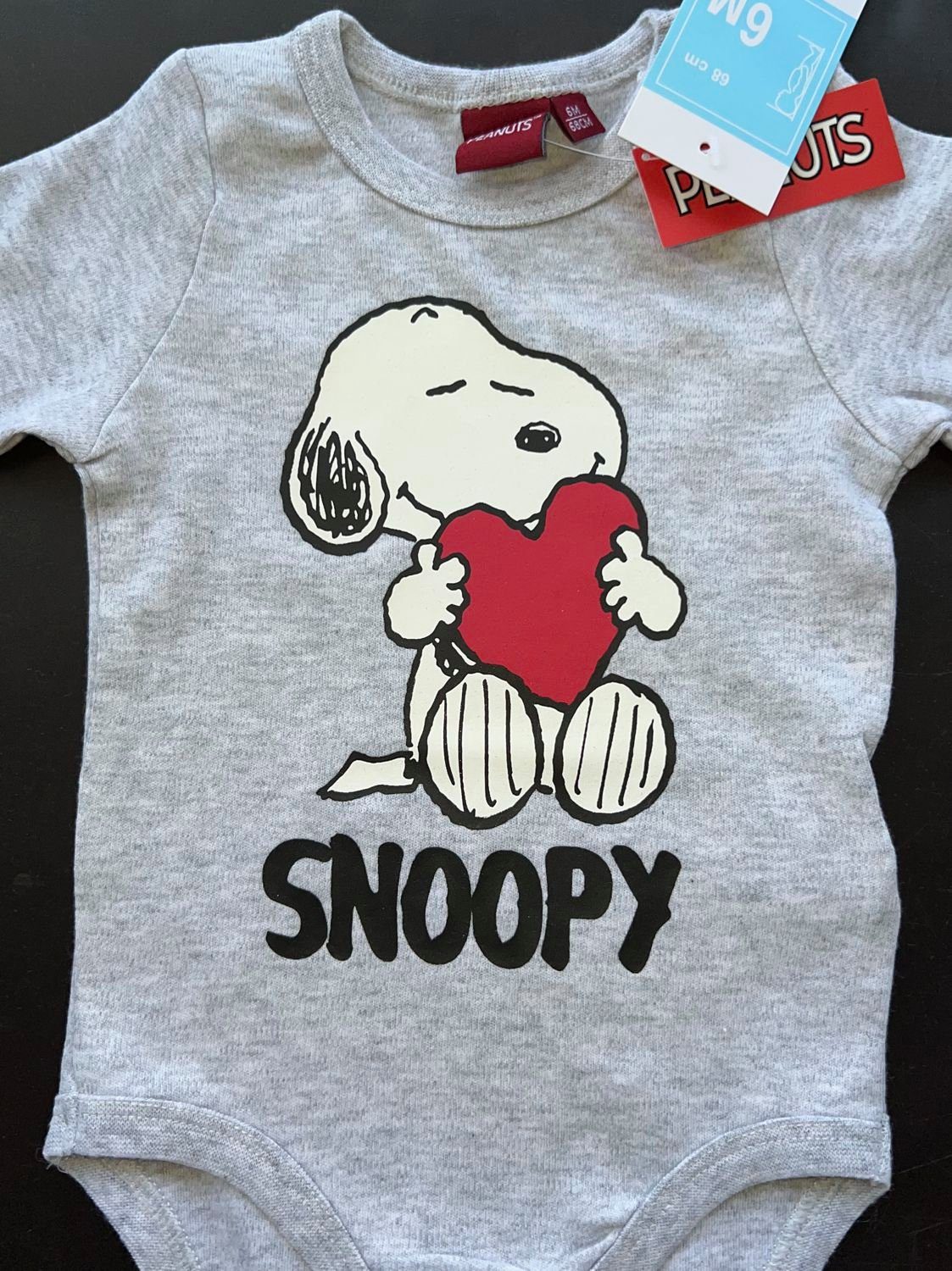 Overall Strampler 80 Snoopy 62 Strampler 92 Jungen 86 68 Hellgrau Snoopy Bodys Baby