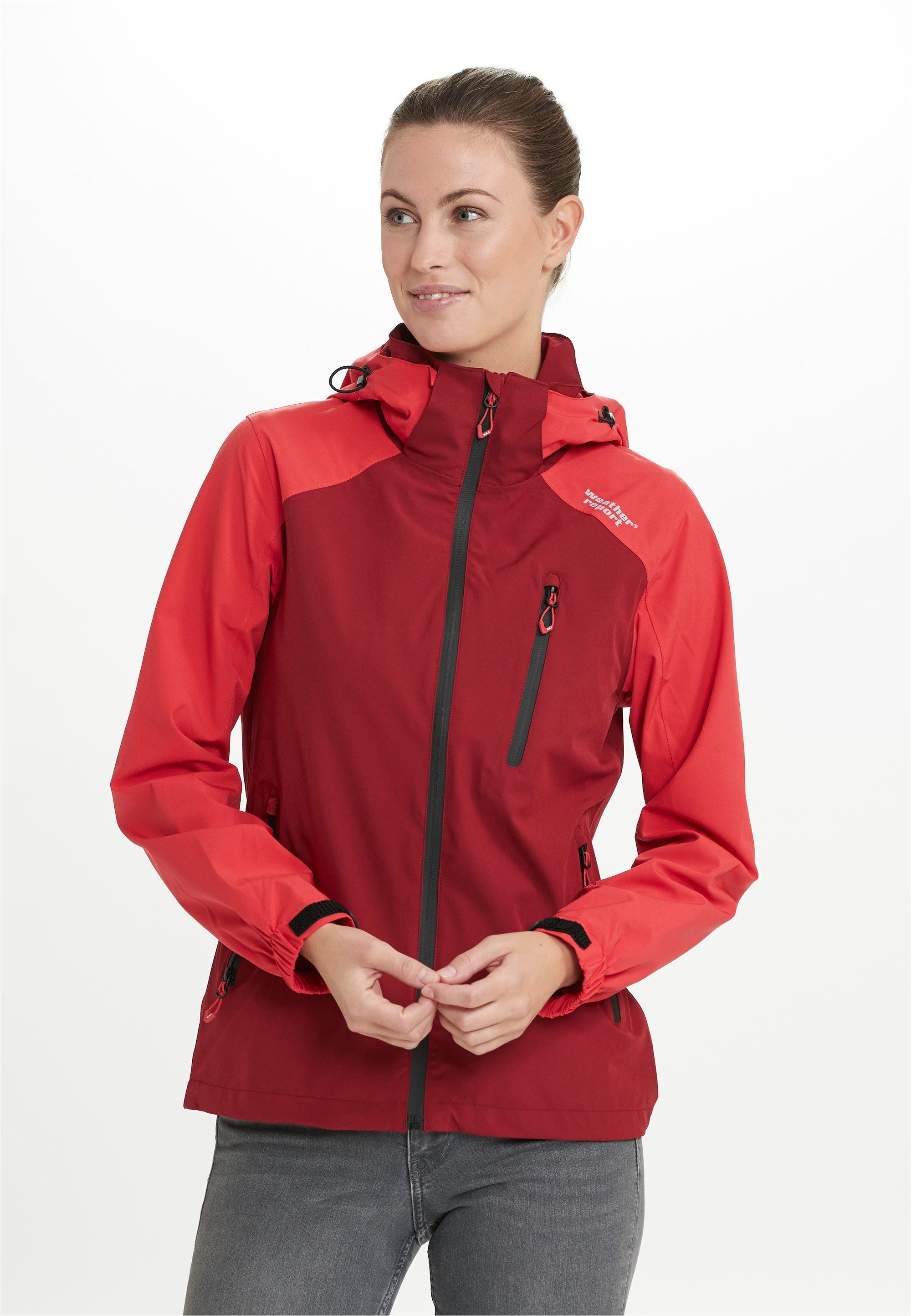 WEATHER REPORT CAMELIA Outdoorjacke dunkelrot mit Beschichtung wasserdichter W-PRO15000