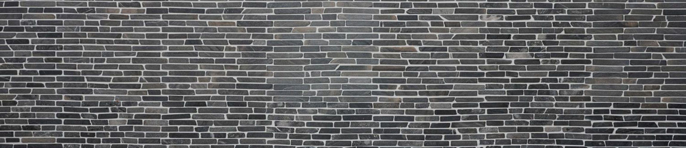 Brick Verbund schwarz Wand Mosaik anthrazit Mosaikfliesen Naturstein Marmor Mosani