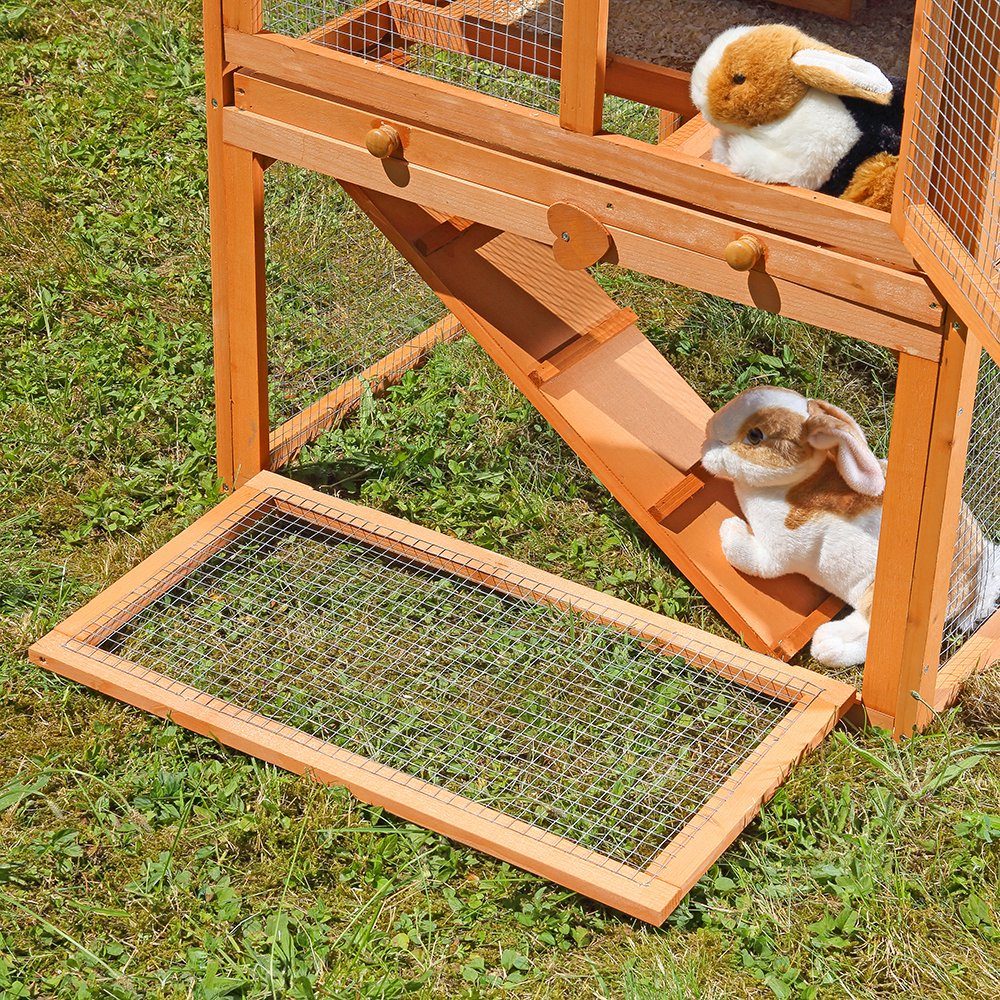 Mucola Tierhaus Hasenstall Kleintierstall Kaninchenstall Kaninchen Käfig Gehege Stall, offener Boden