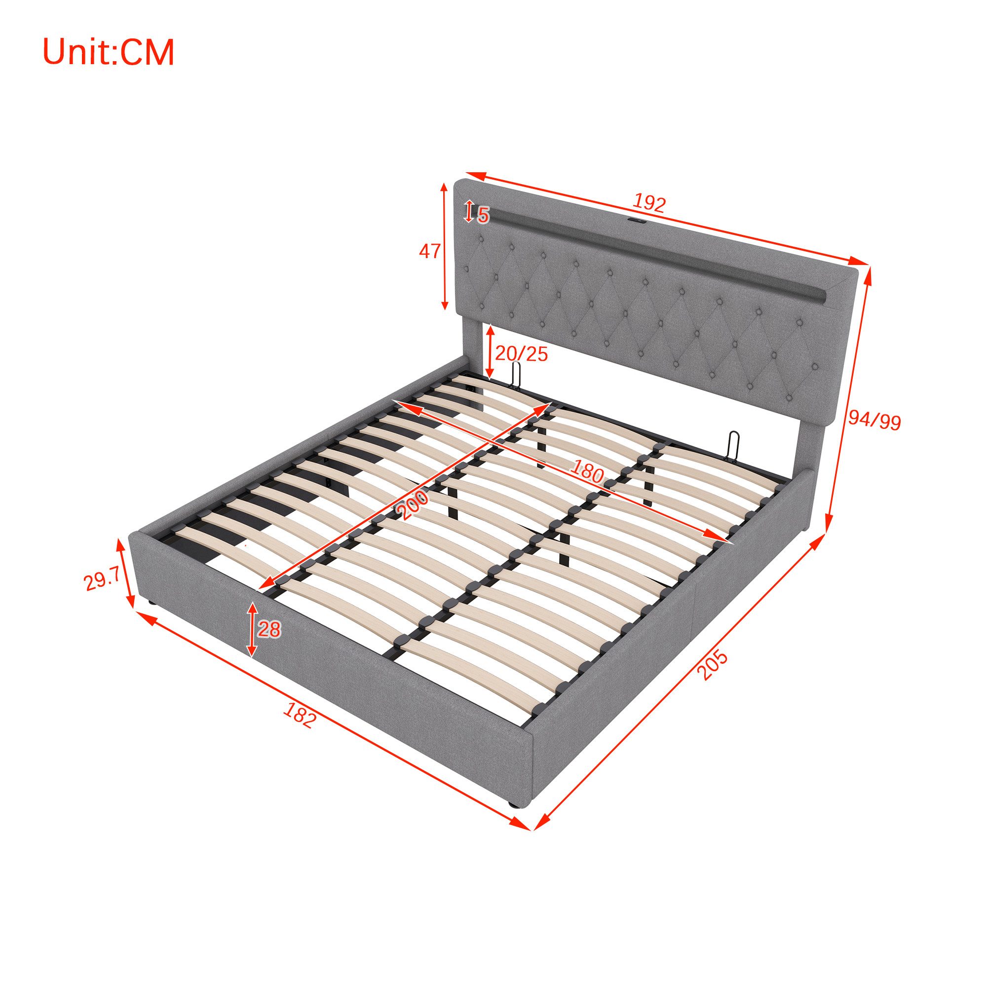 TavilaEcon Boxspringbett Polsterbett mit Bettkasten, höhenverstellbares Kop günstig online kaufen