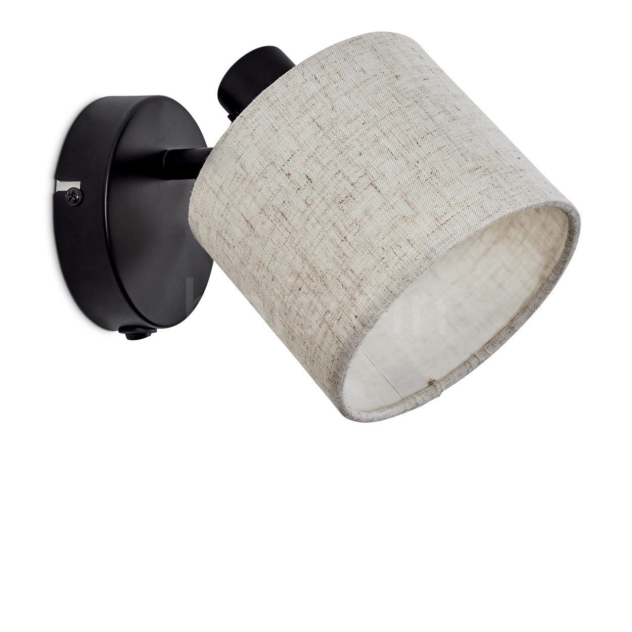 hofstein Deckenleuchte verstellbare Wandlampe aus Metall/Stoff in Schwarz/B günstig online kaufen