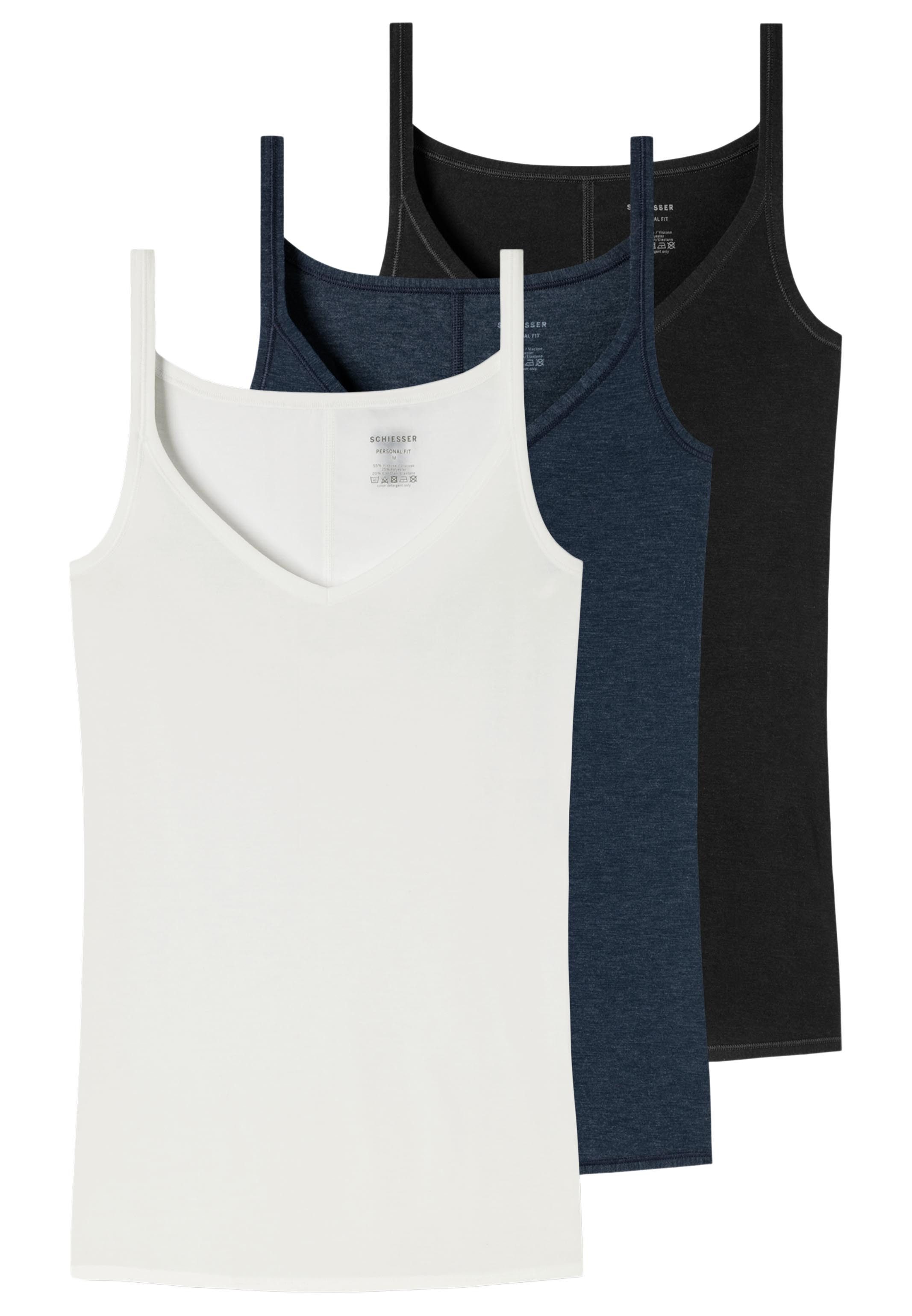 Schiesser Unterhemd 3er Pack Personal Fit (Spar-Set, 3-St) Spaghetti Top - Atmungsaktiv - Atmungsaktiv und temperaturausgleichend