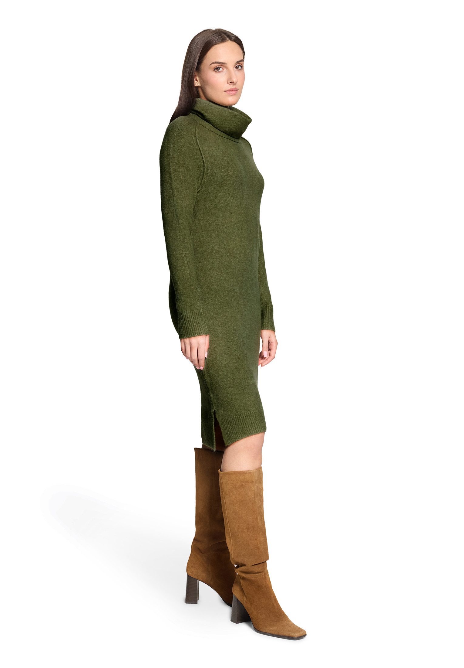 Cartoon Strickkleid Damen mit Turtle Neck