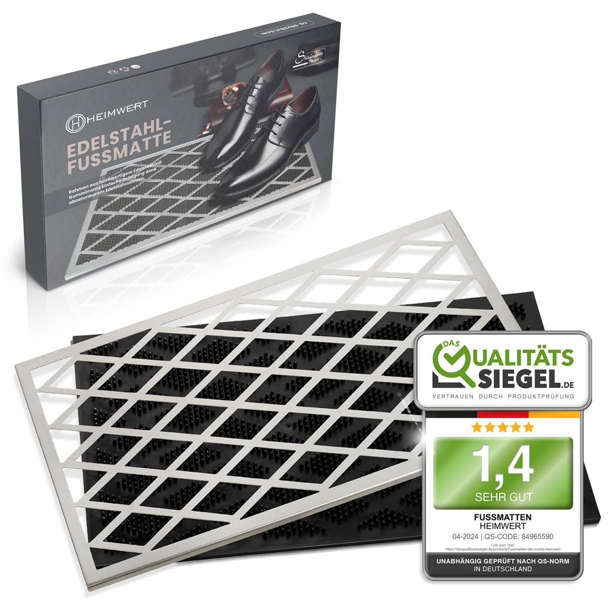 HEIMWERT Fußmatte Schuhabstreifer Fußmatte aus rostfreiem Edelstahl, rechte günstig online kaufen