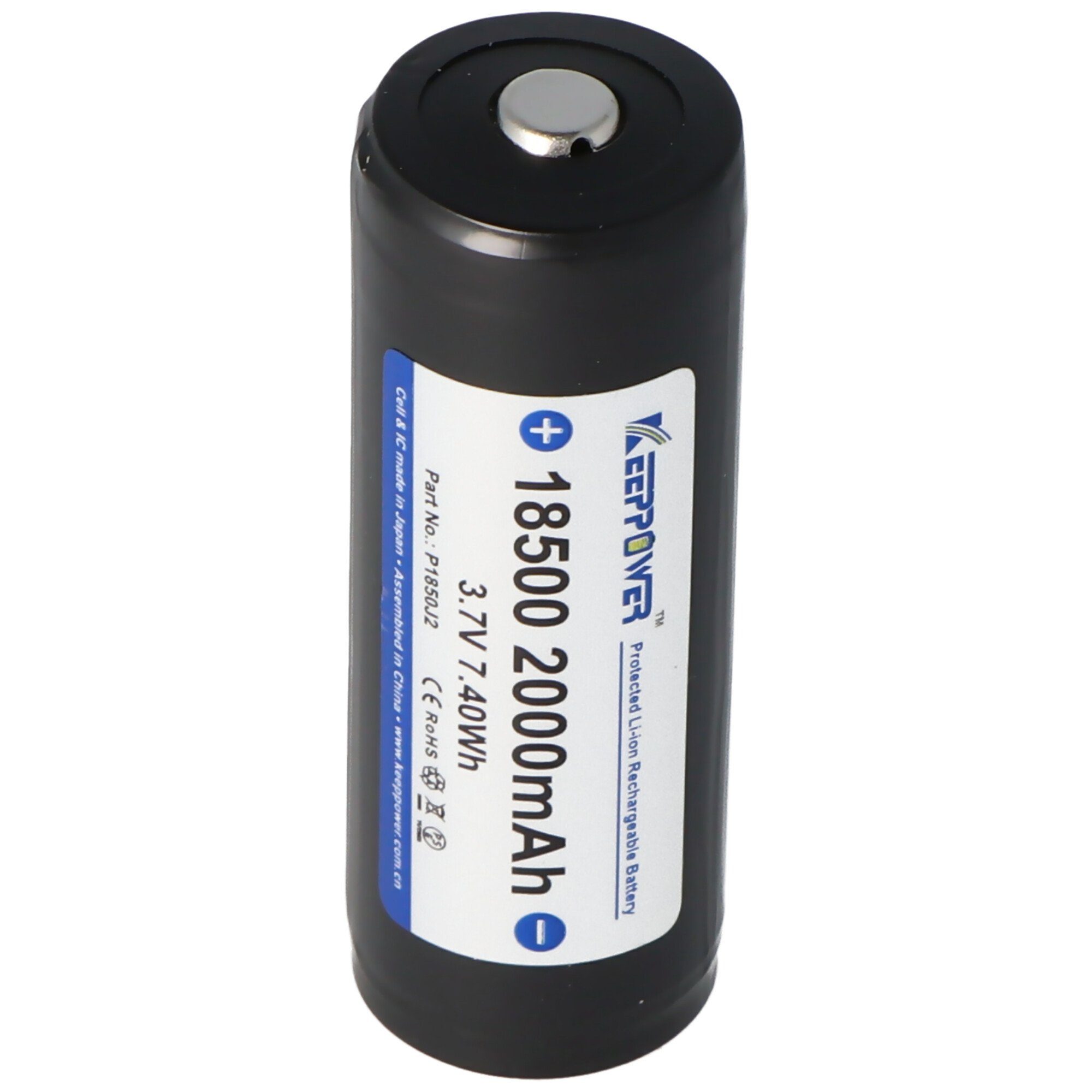 Keeppower Keeppower 18500 - 2000mAh, 3,6V - 3,7V Li-Ion-Akku geschützt mit Kopf Akku 1500 mAh (3,6 V)