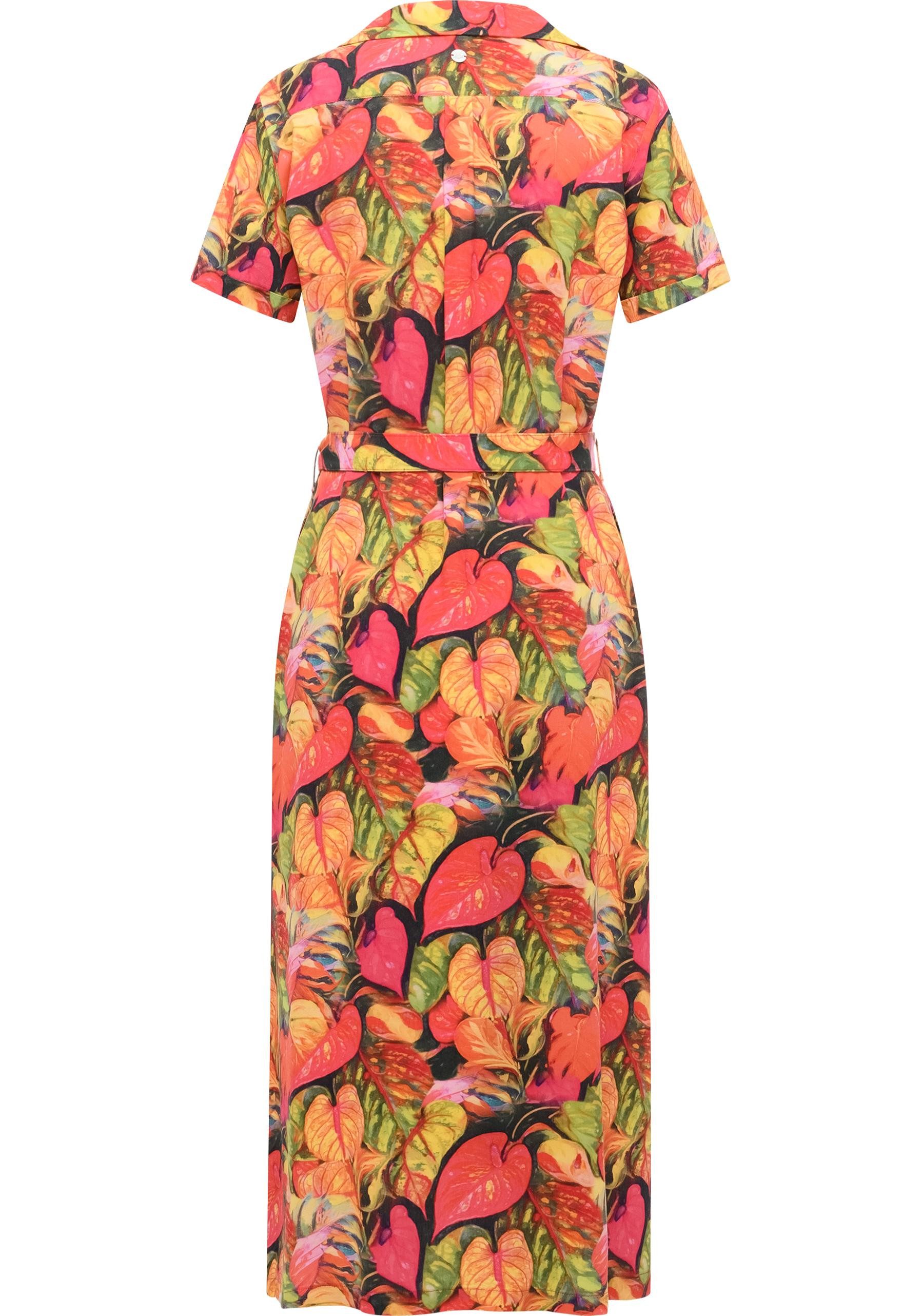 Ragwear Sommerkleid Sawira Long Print Gemustertes Midikleid mit Knopfleiste