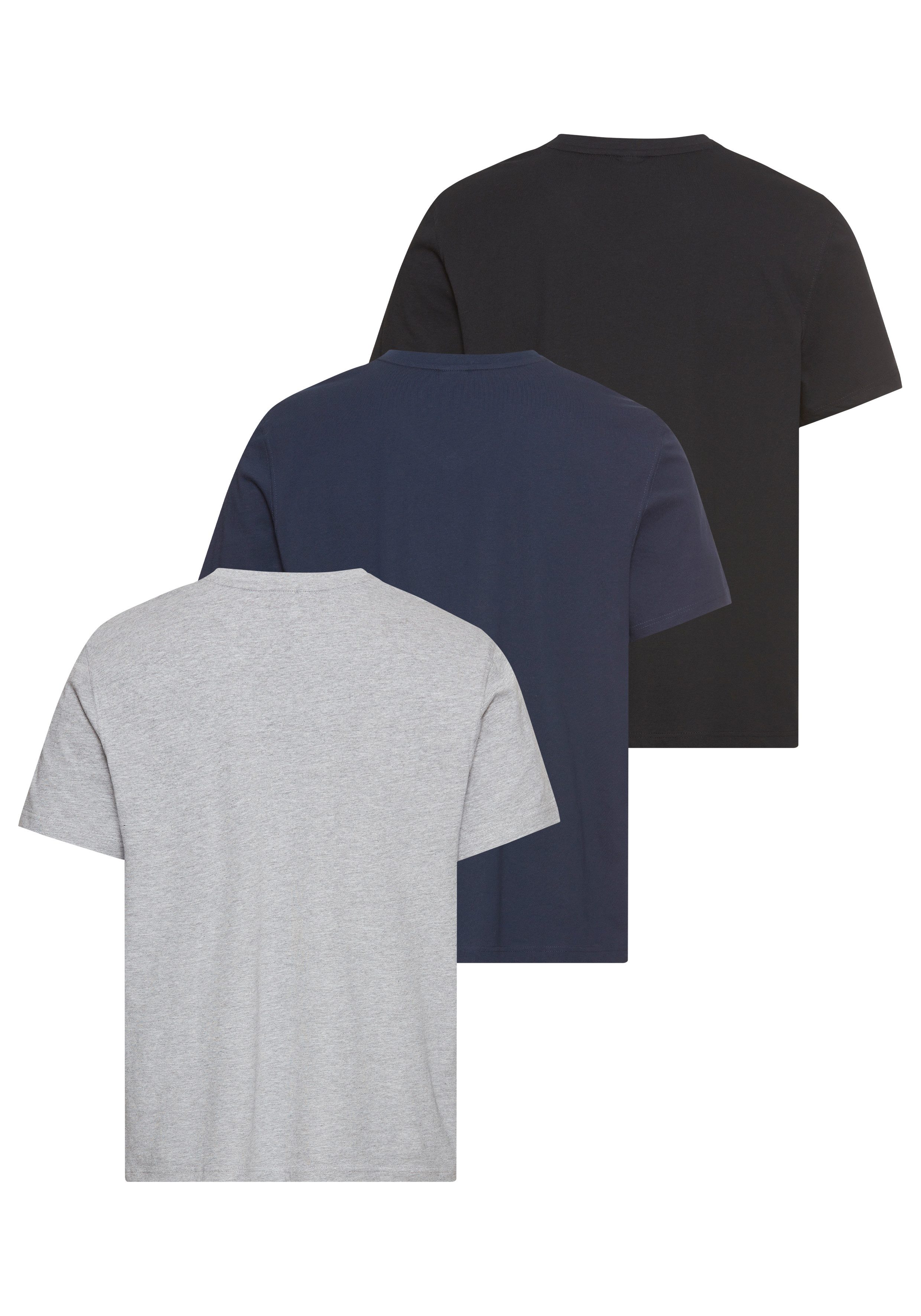 H.I.S V-Shirt (3-er Pack) Kurzarm, Slim Fit, aus Baumwolle