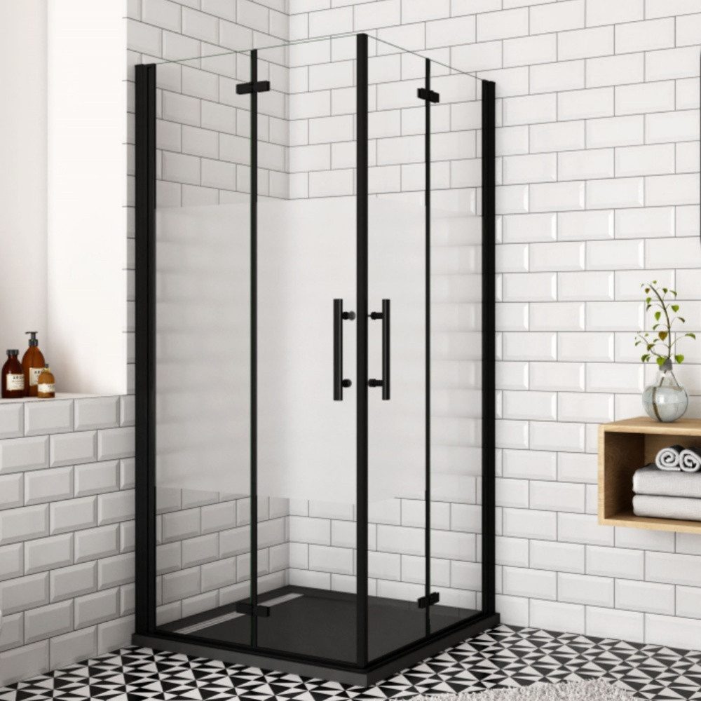 Duschparadies Eckdusche 195cm Falttür Scharniertür Duschabtrennung Duschkab günstig online kaufen