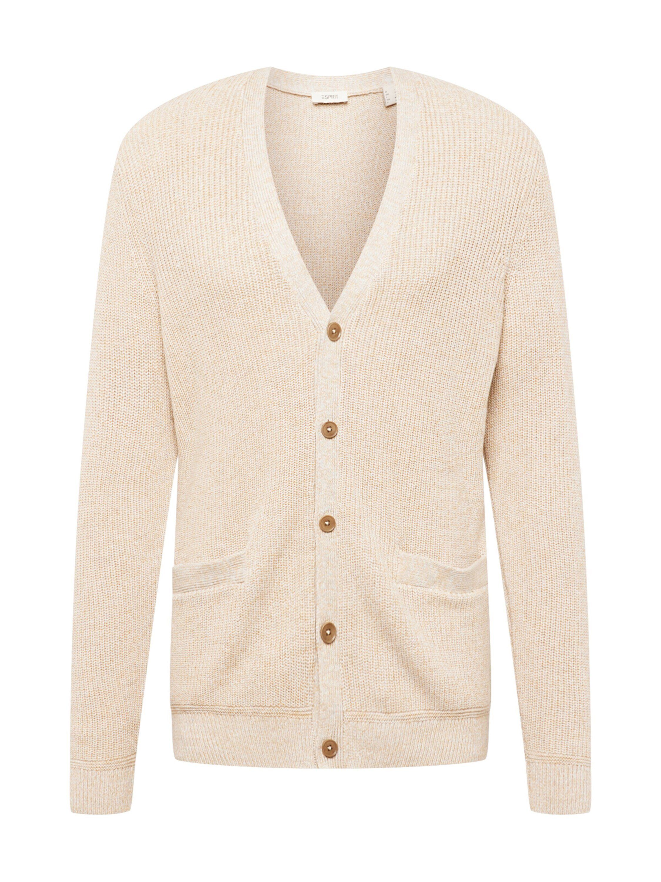 Esprit Strickjacke (1-tlg) Plain/ohne Details beige