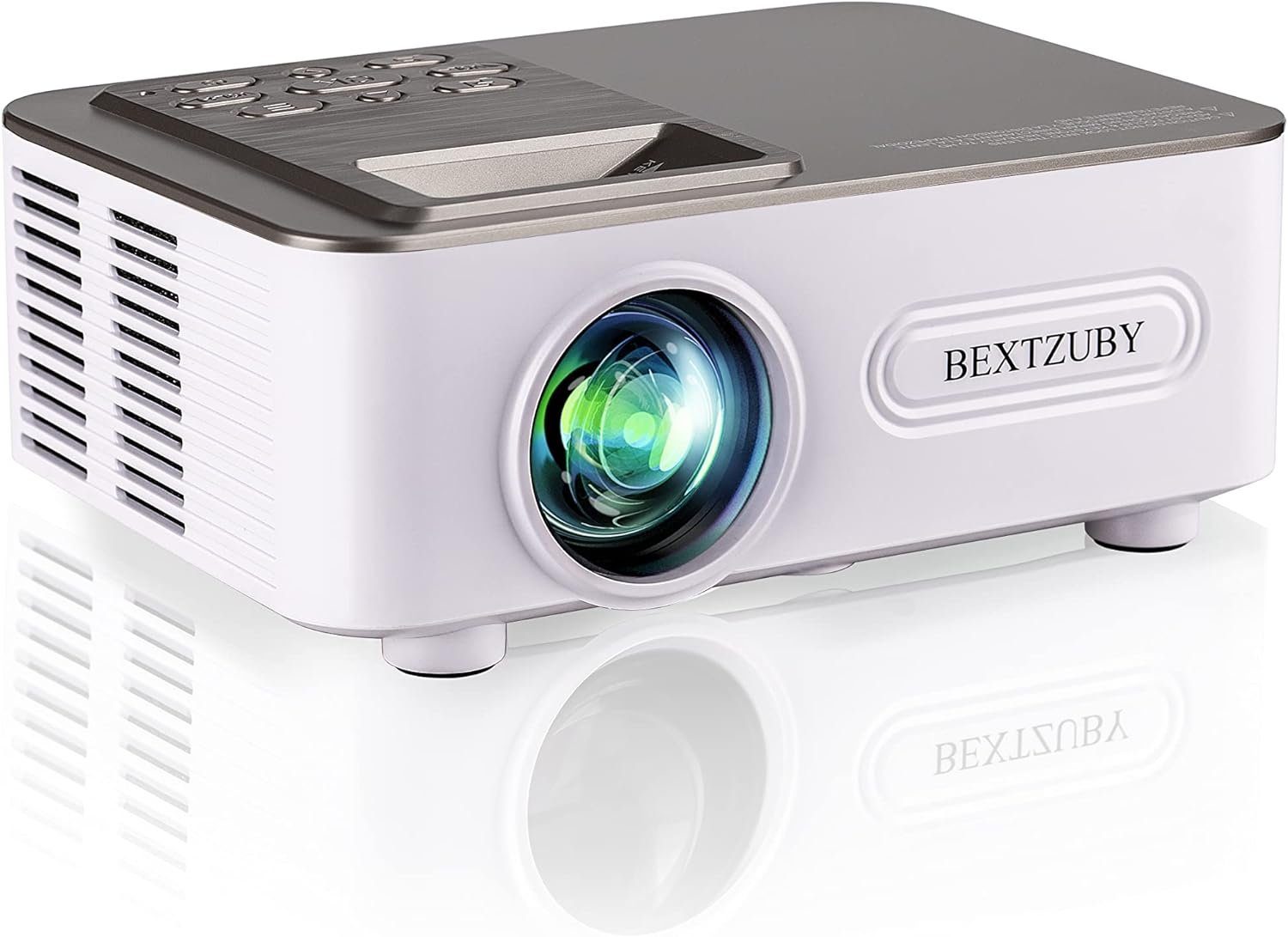 BEXTZUBY Portabler Projektor (1280*720 px, Mini Beamer 7500 Lumens Full HD  1080P Unterstützt Portable Heimkino)