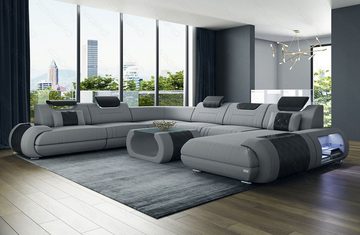 Sofa Dreams Wohnlandschaft Polsterstoff Stoff Sofa Rimini XXL M Mikrofaser Stoffsofa, Couch wahlweise mit Bettfunktion