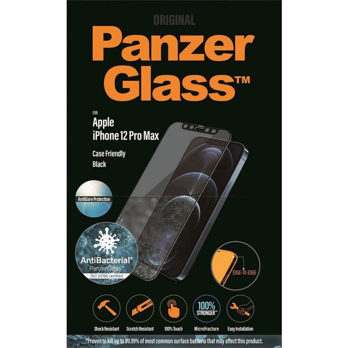 PanzerGlass E2E iPhone 12 Pro Max CF Anti-Glare Antibakteriel für Apple iPhone 12 Pro Max Displayschutzglas