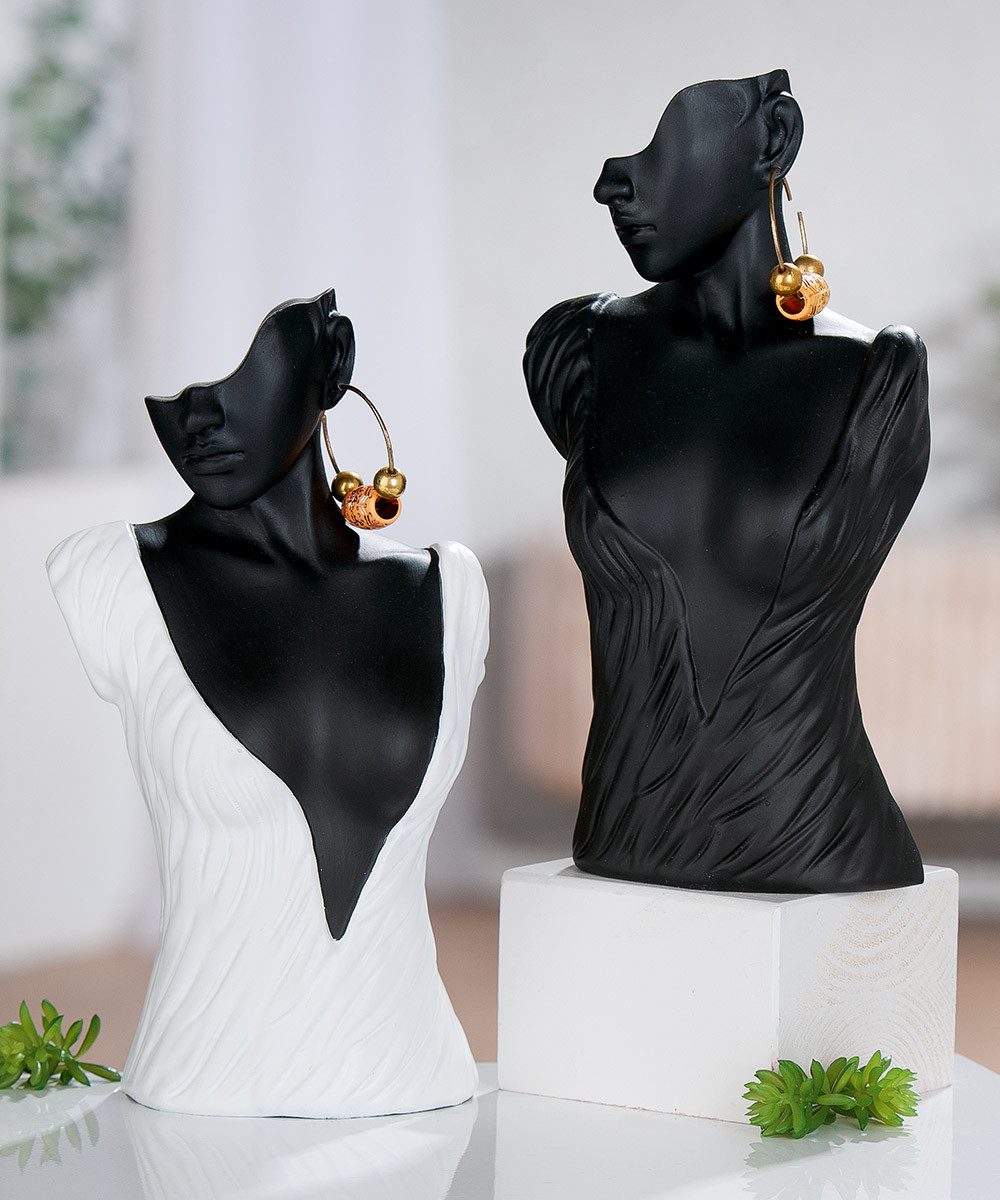 MF Dekofigur Dekofigur Frauenbüste Cleo modernes Wohnaccessoire 2er Set (2 St)