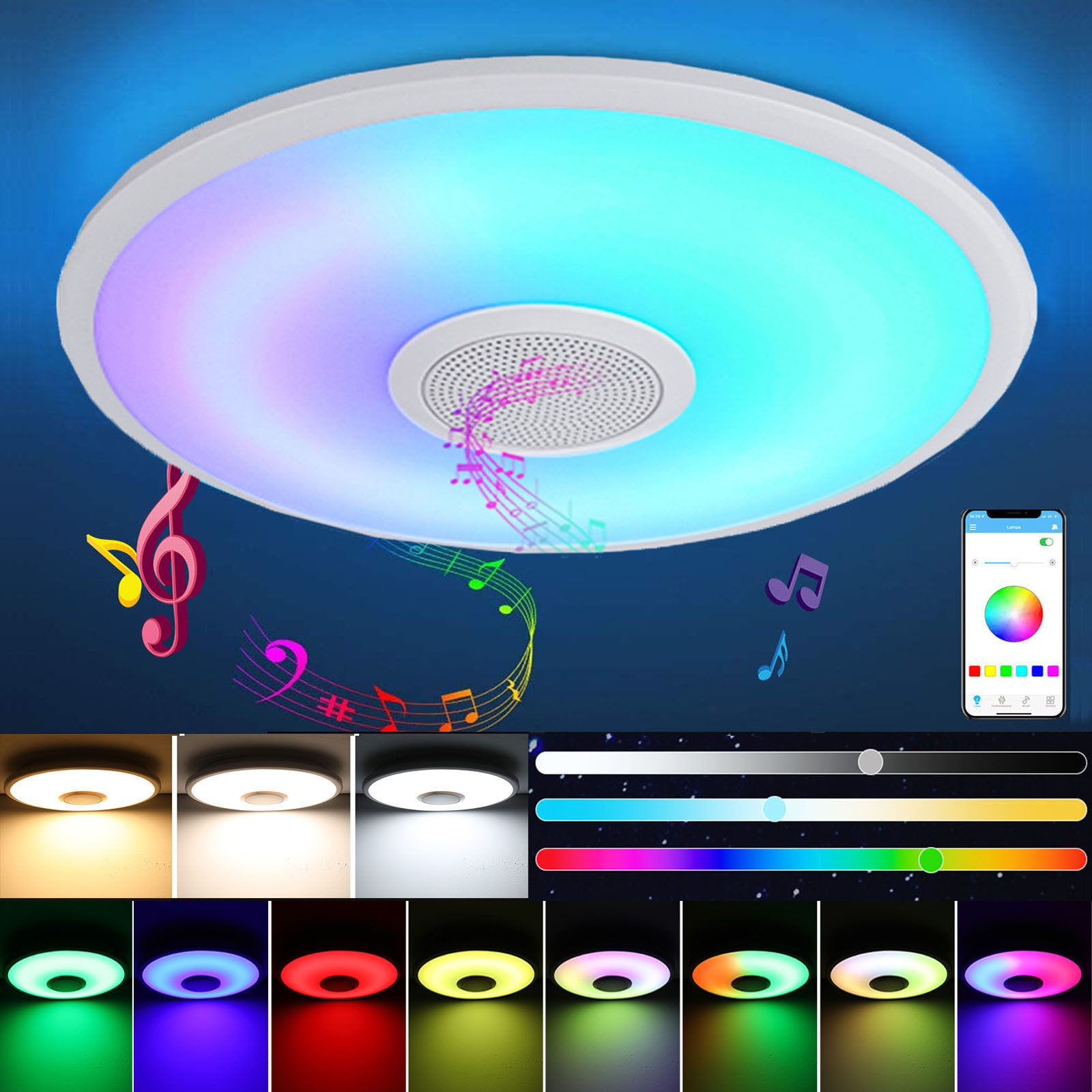 oyajia LED Deckenleuchte 30W Musik RGB günstig online kaufen