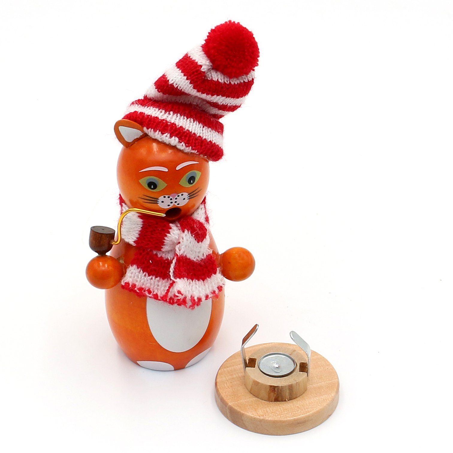 Dekohelden24 Räuchermännchen Holz-Räuchermann Katze, in hellbraun, ca. 13 c günstig online kaufen