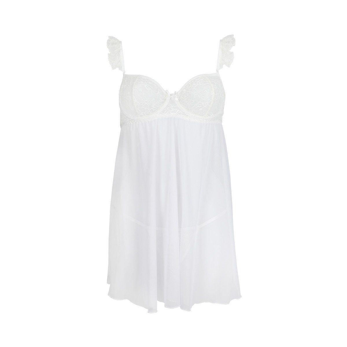 chemise Milagros & thong (L/XL,S/M) Nachthemd Avanua - AV white