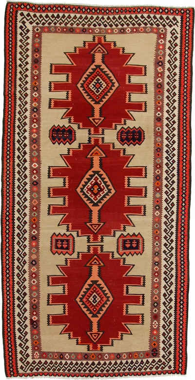 Orientteppich Perser Kelim Fars Azerbaijan Antik 305x154 Handgewebt Orientteppich, Nain Trading, Läufer, Höhe: 0.4 mm