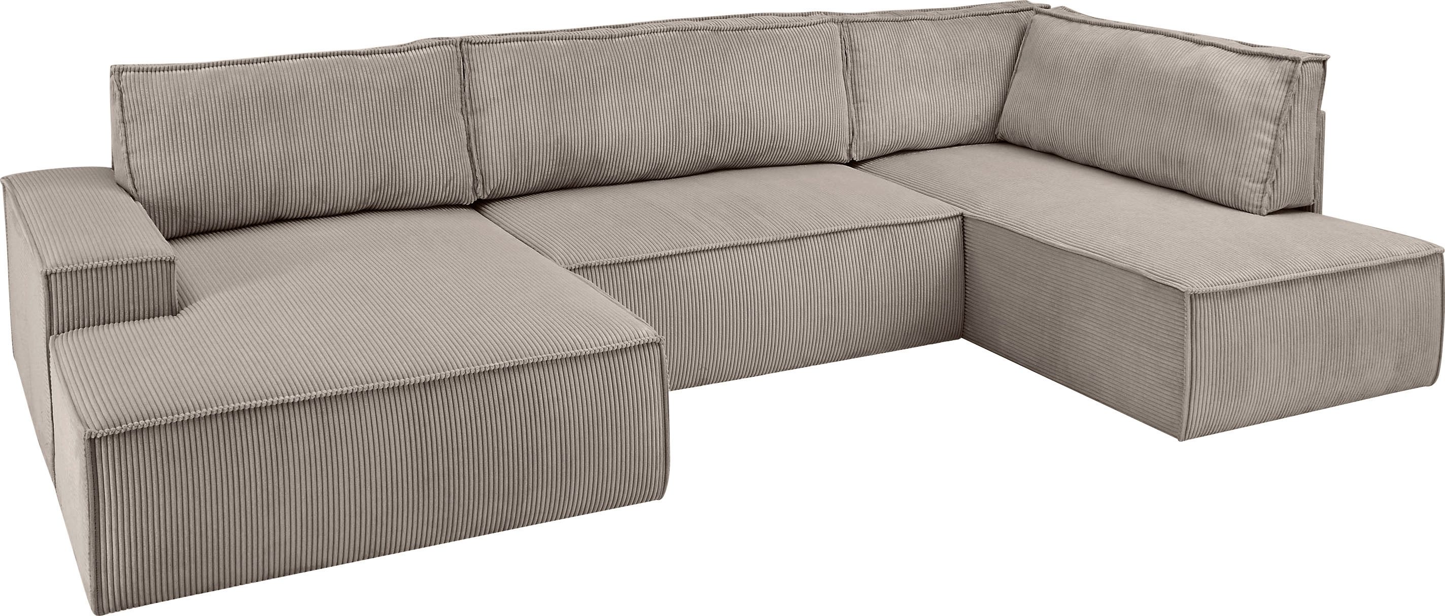 OTTO home Wohnlandschaft SHERWOOD Cord U-Form, 329 cm - OTTO. Verlässliche Qualität., Schlaffunktion m. Bettkasten (194x139 cm), Cord, Vintage, Samtvelours – Bild 5 von 5