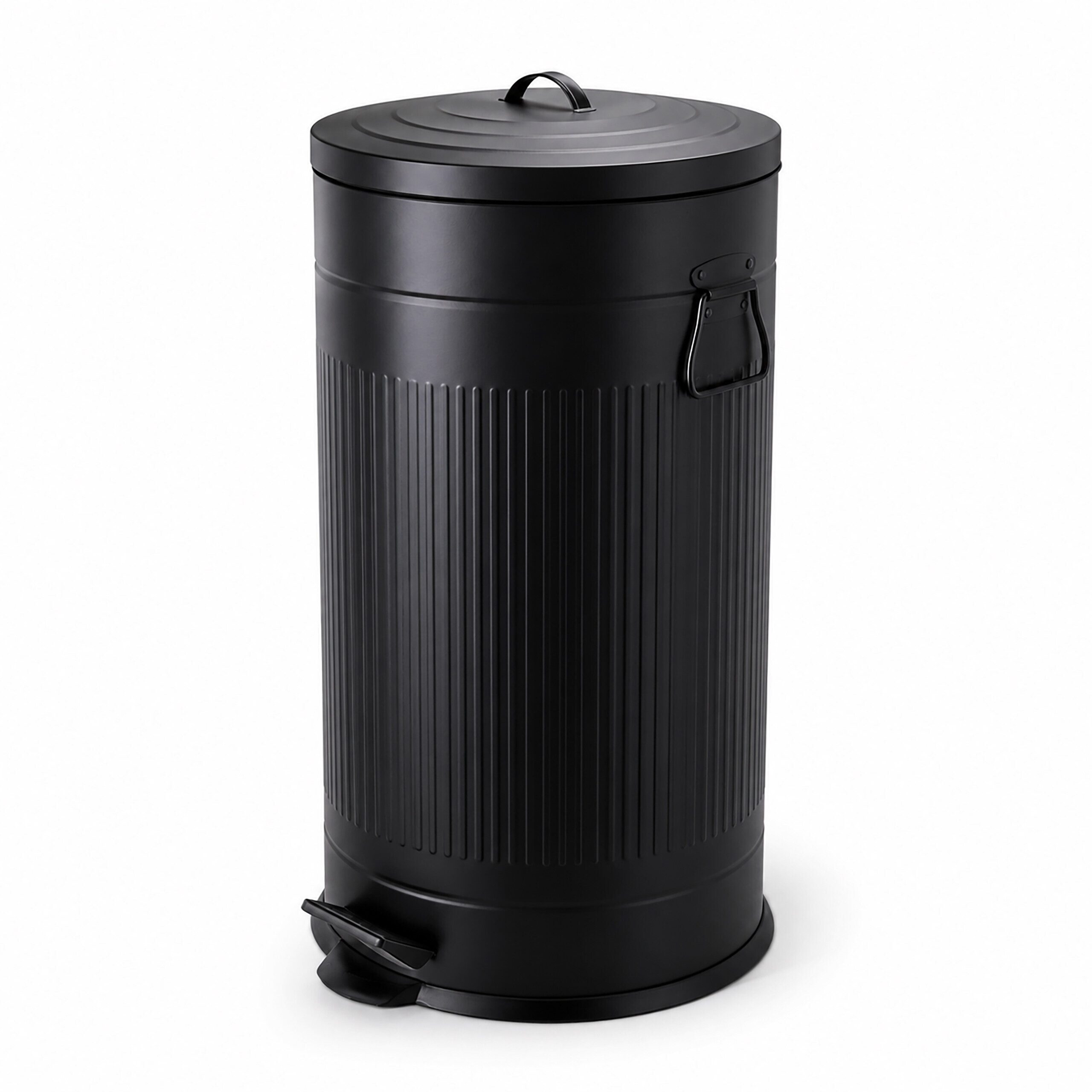 relaxdays Mülleimer Retro Mülleimer 40 Liter, schwarz