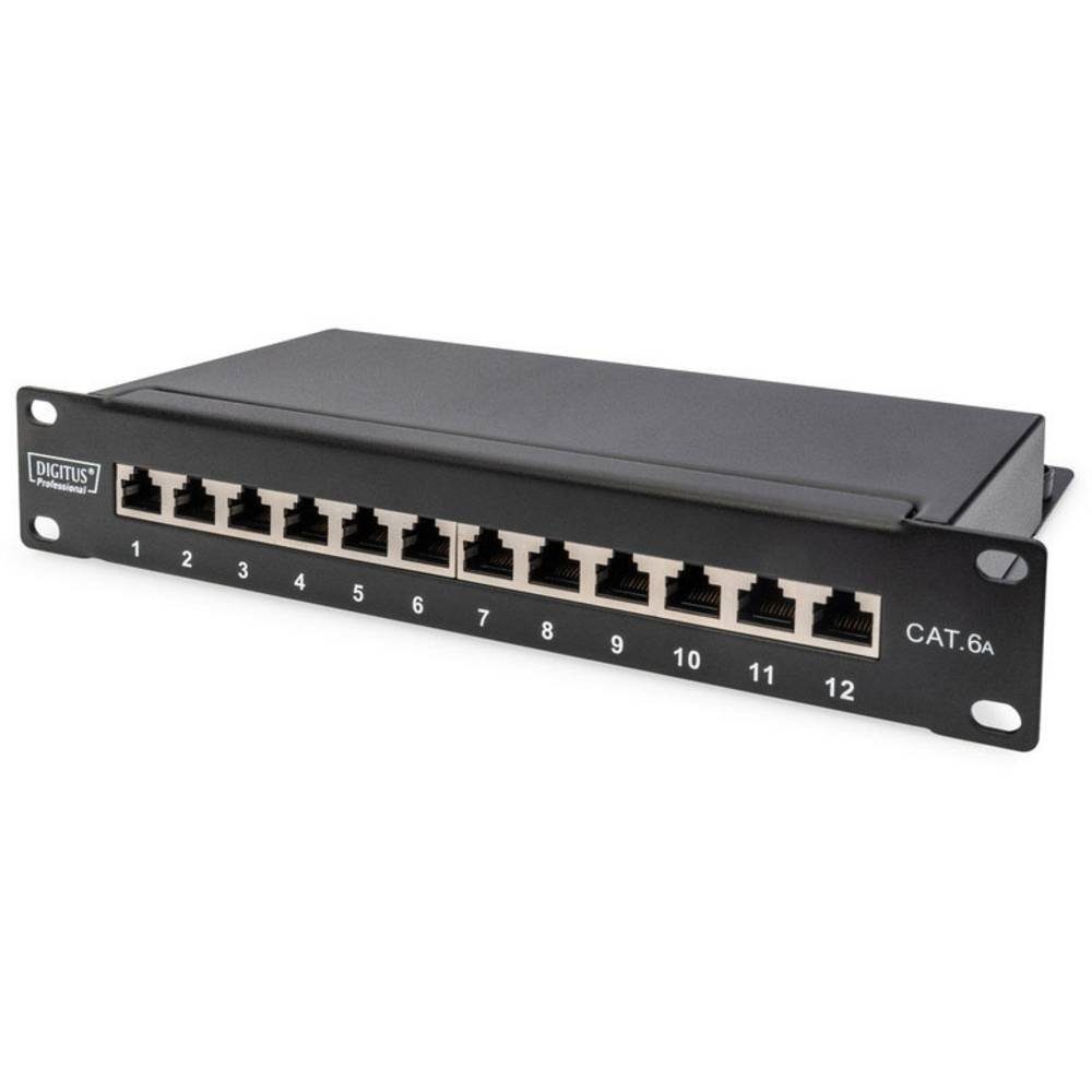 Digitus CAT 6A Patch Panel, 10″, 12-Port, geschirmt, 1HE, Rack DN-91612S-EA Netzwerk-Patch-Panel