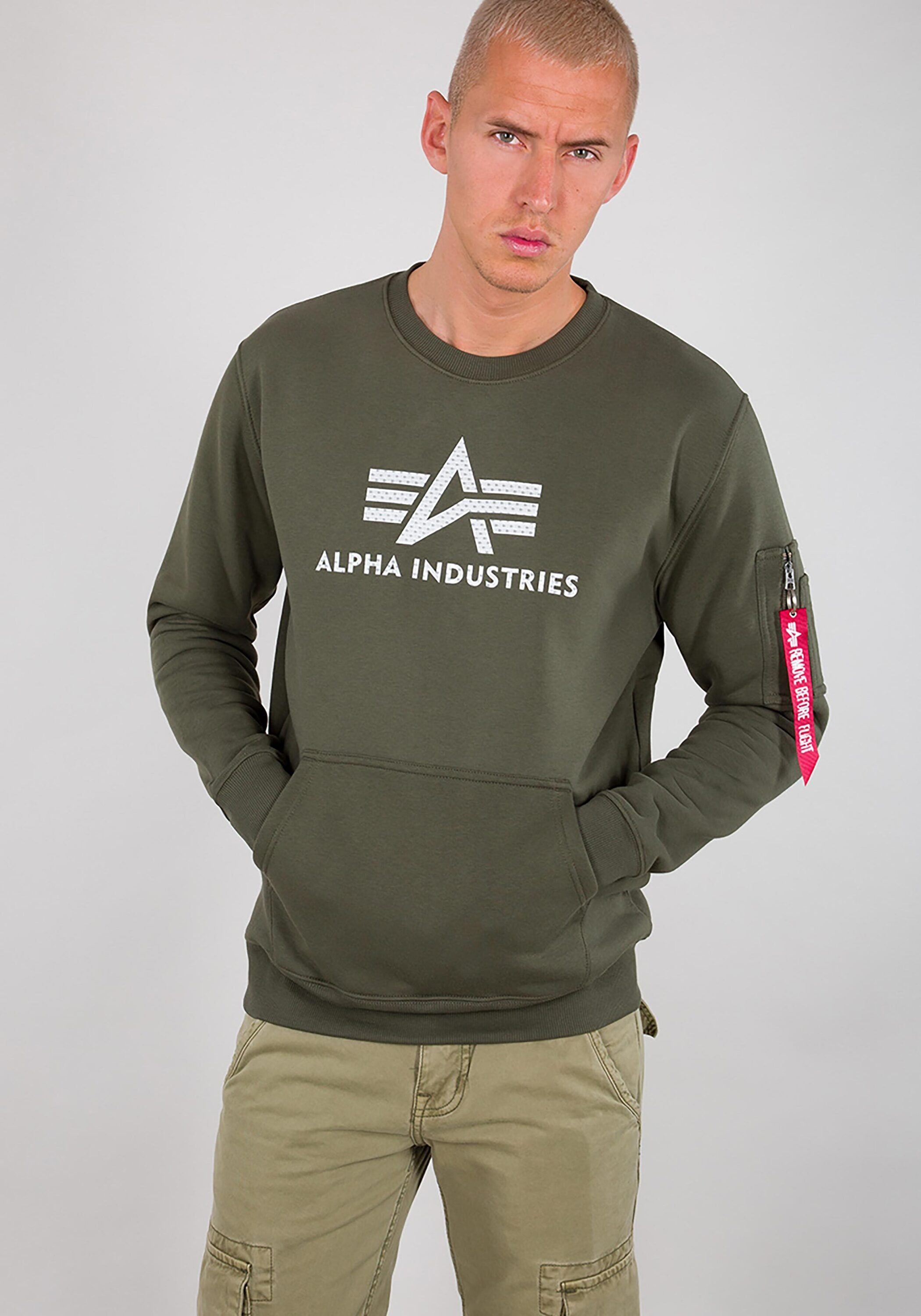Logo Men Sweater Alpha - Sweater Industries 3D olive dark Industries Alpha Sweatshirts
