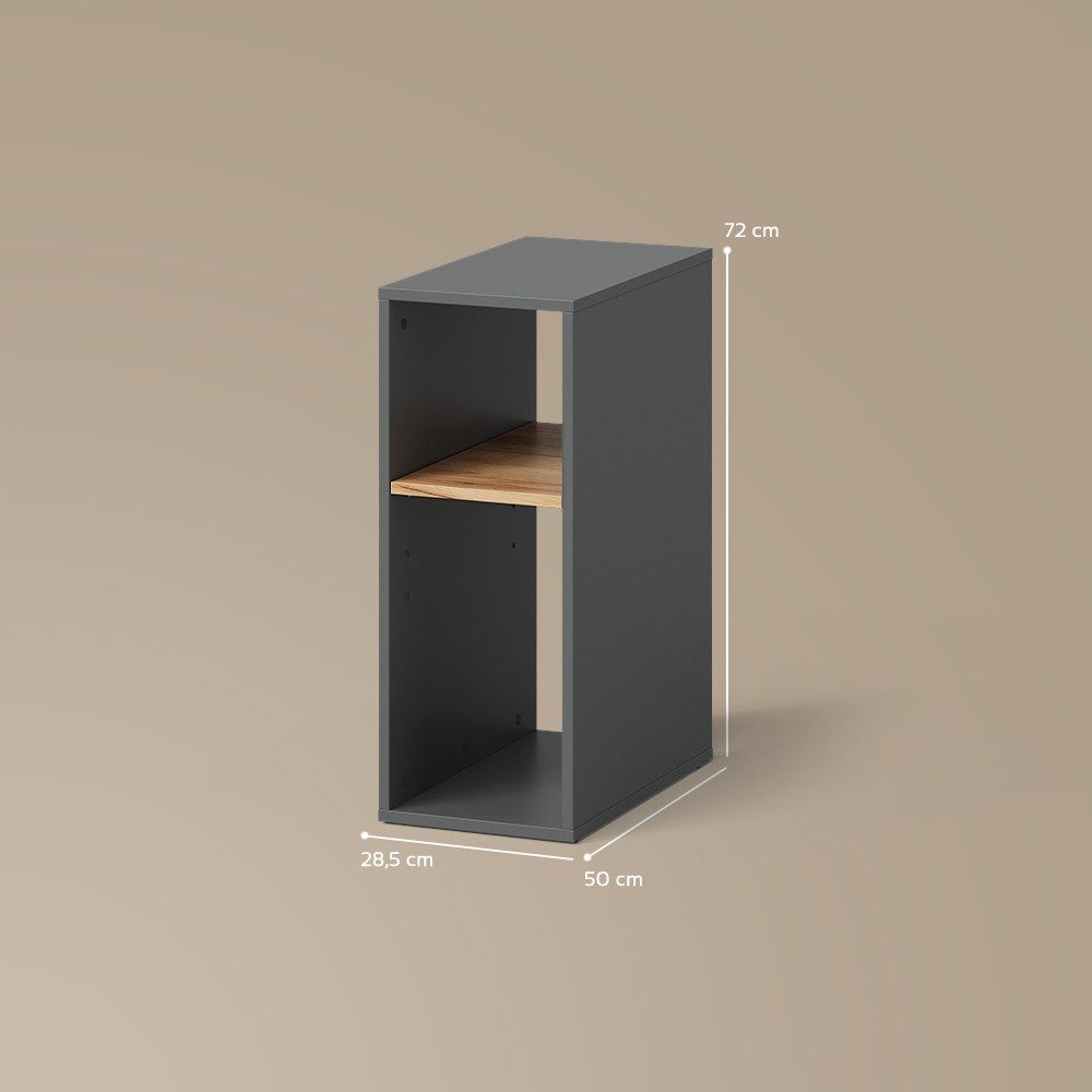 Livinity® PC-Schrank Lorena, Anthrazit/Goldkraft Eiche, 28.5 x 72 cm mit 2 Fächern (1 St)