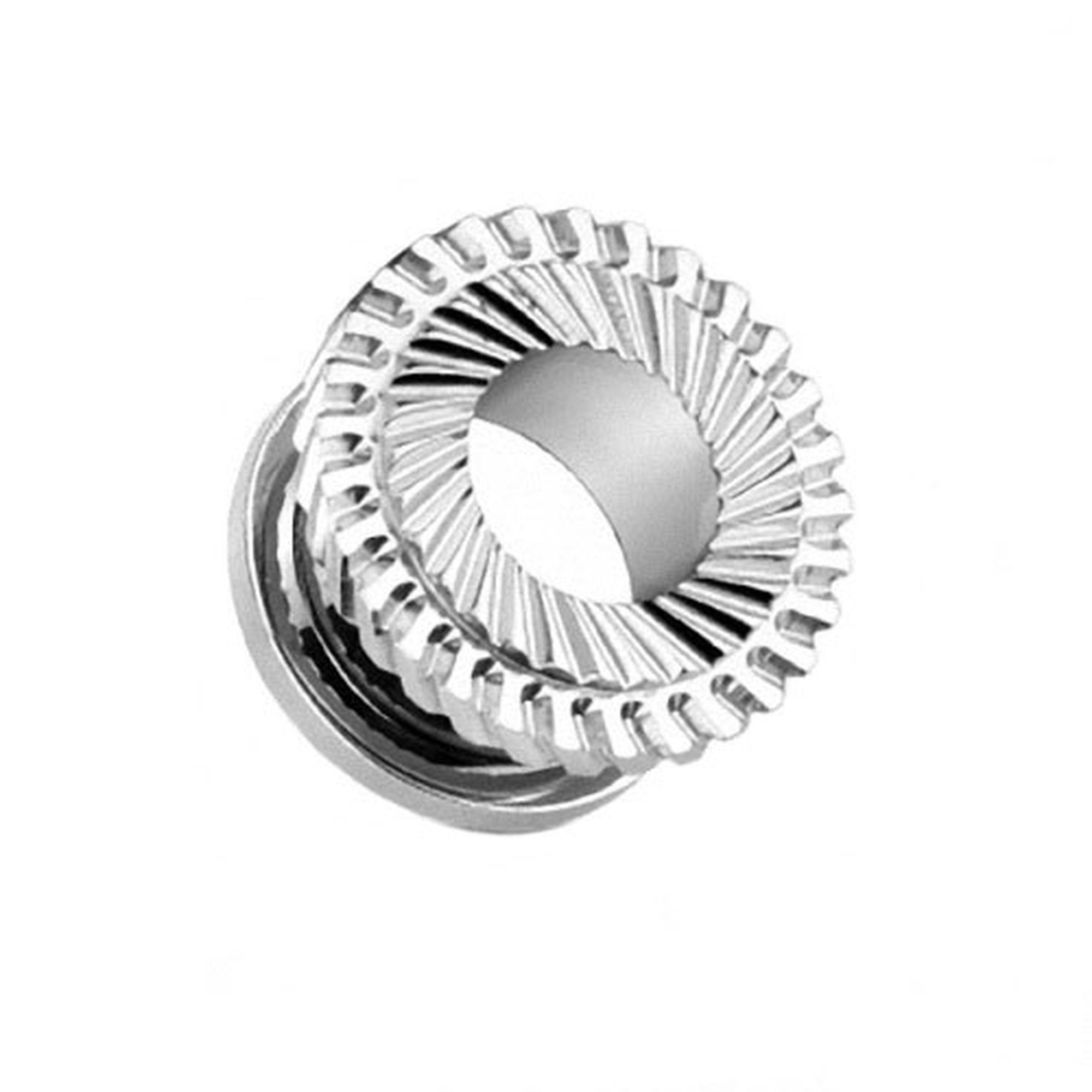 Plug Tunnel Piercing Doppel Säge Zahn Kerben Ring