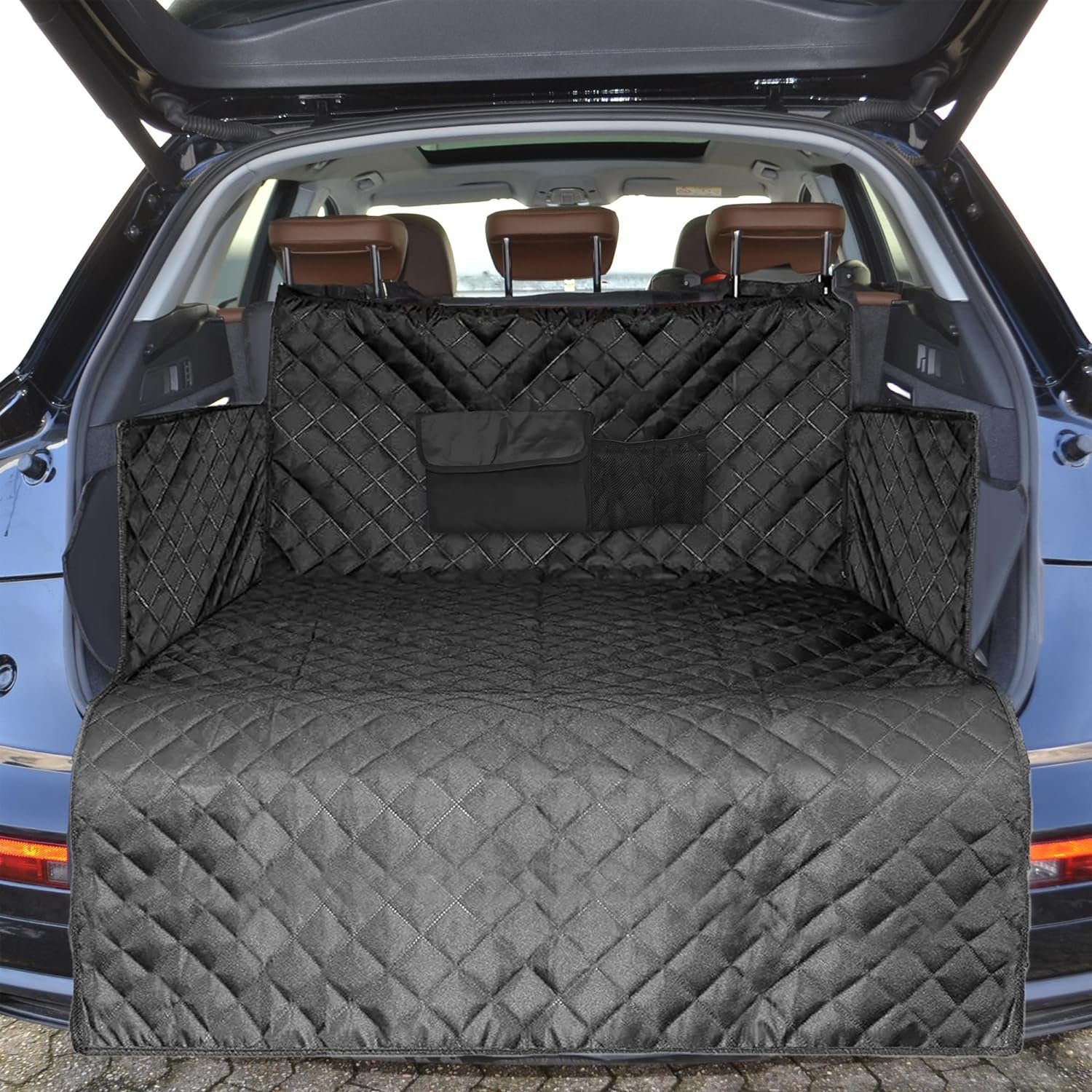 Defactoshop Tier-Kofferraumschutzdecke Kofferraumschutz Hund mit Seiten und Ladekantenschutz, Wasserabweisend