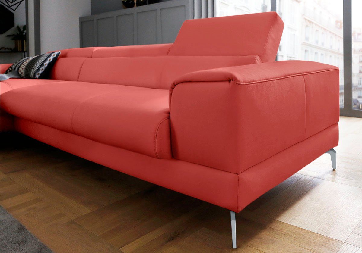 mit 343cm Breite wahlweise Ecksofa piedroo, W.SCHILLIG Kopfteilverstellung, Sitztiefenverstellung,