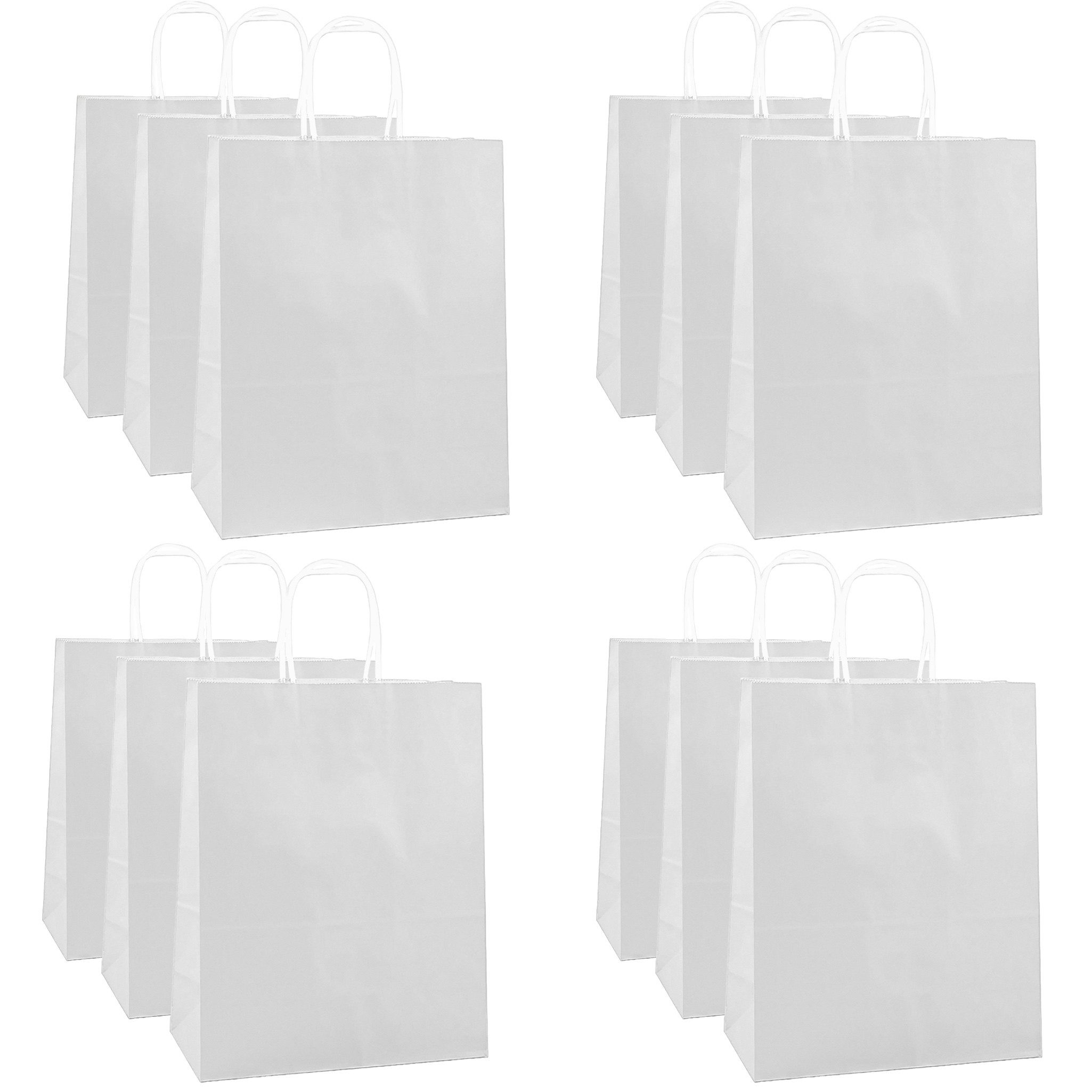 maDDma Geschenkpapier 12 Geschenktasche aus Papier mit Griffen 26x33x12cm Papiertüten, Rechteckig