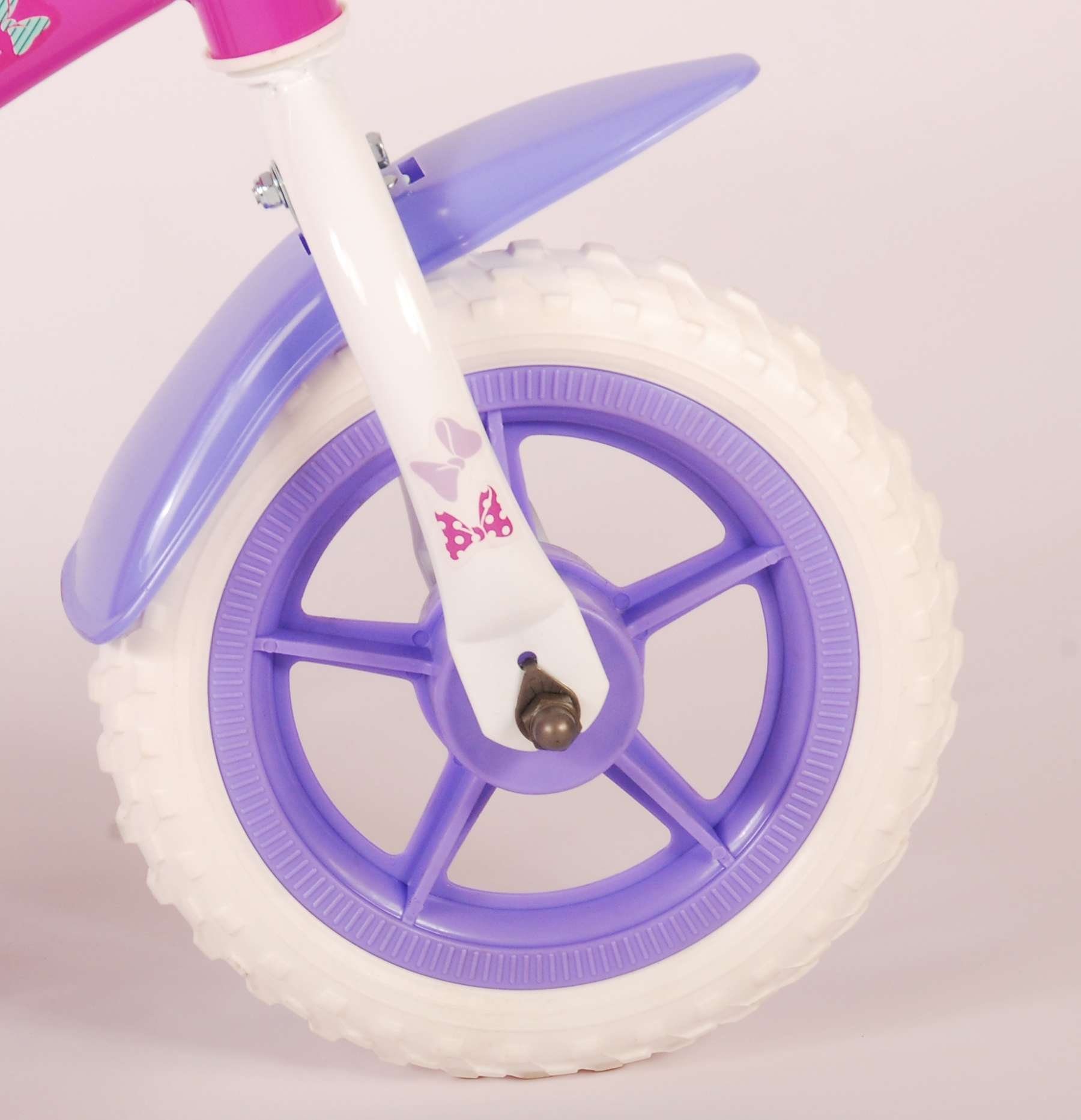 Disney Kinderfahrrad Jahre, - 4 Minnie / 2 EVA Gang, 10 - Cutest fester Weiß Reifen Ever Pink Lila, 1 35 Gang, Mädchen - - Zoll bis kg, 