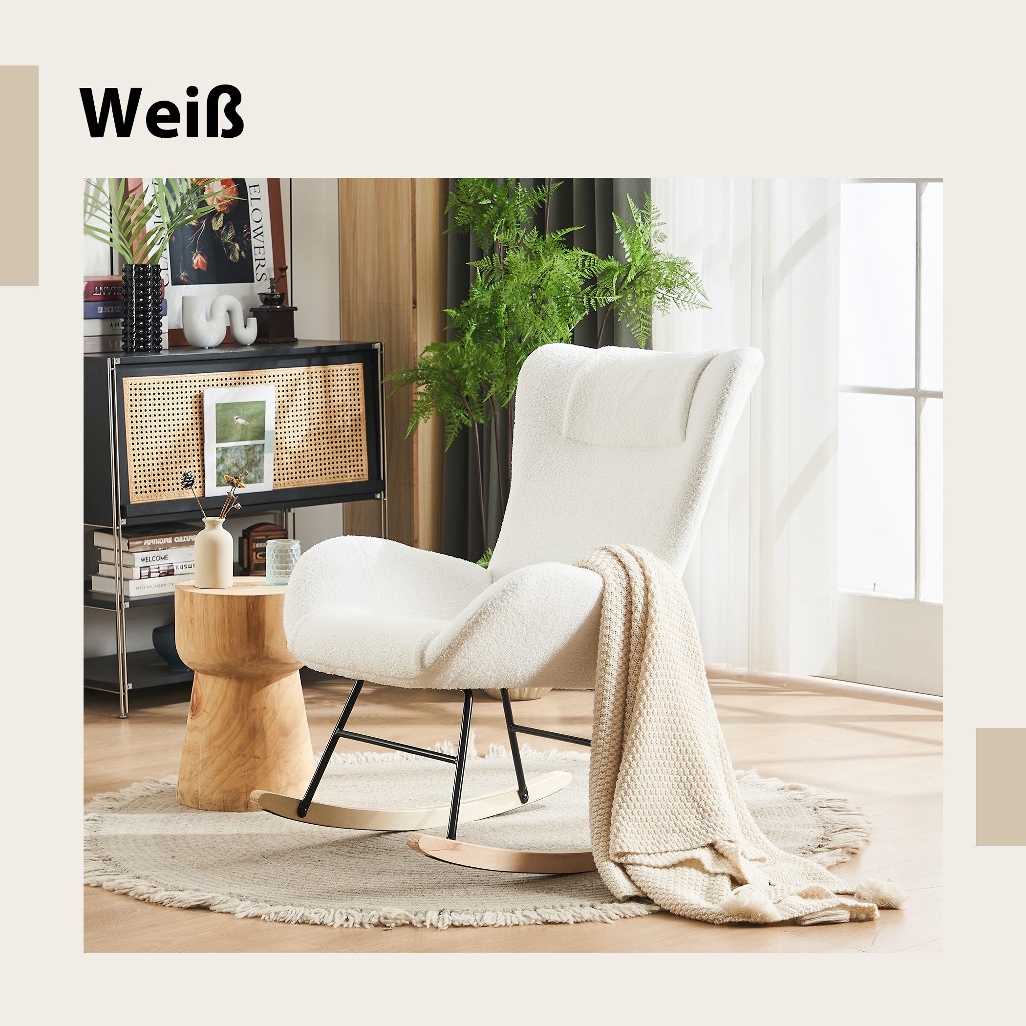 SeedWave Schaukelstuhl Ergonomischer Stillstuhl mit Armlehnen günstig online kaufen
