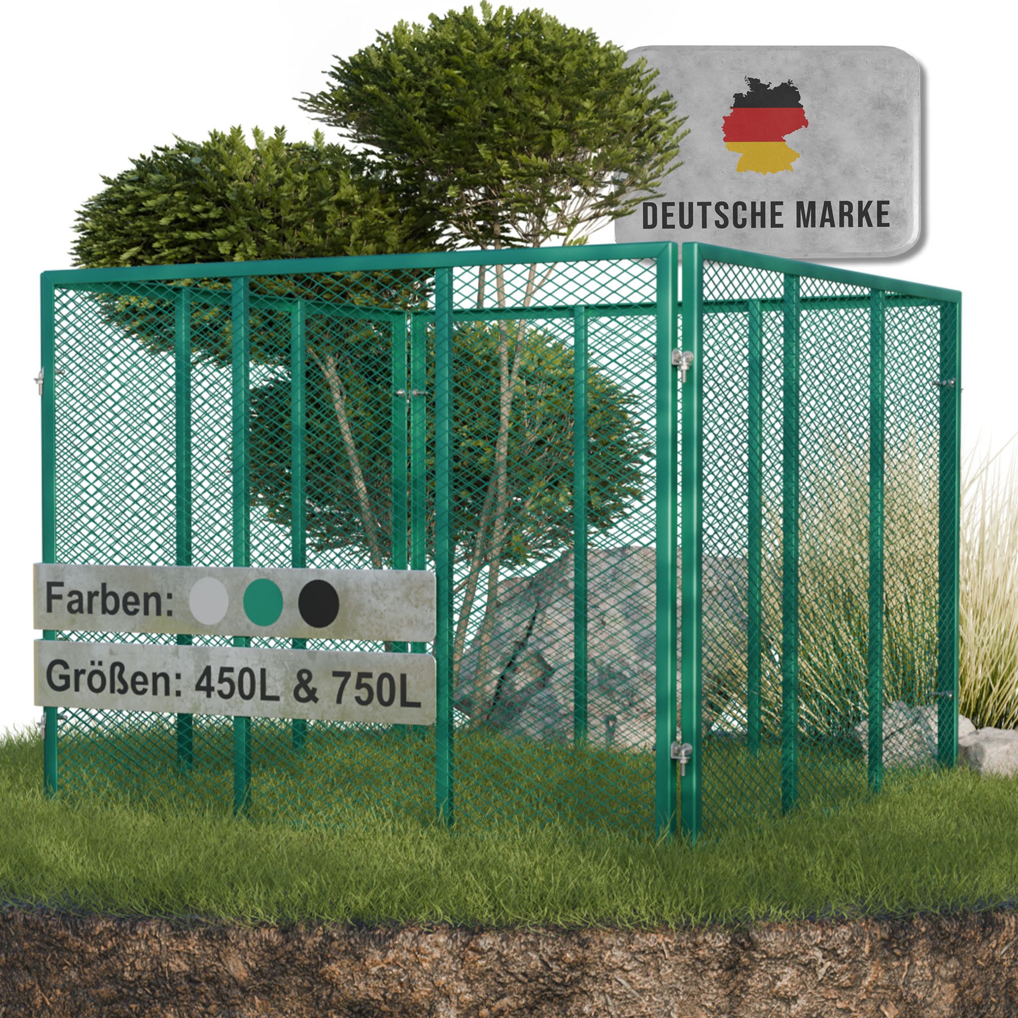 Komposter Metall Komposter 450L/750L – verzinkt & pulverbeschichtet