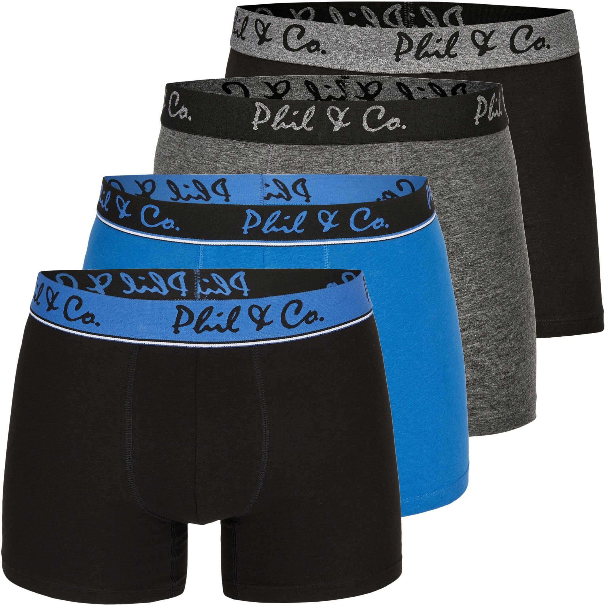 Phil & Co. Boxershorts 4er Pack Phil & Co Berlin Jersey Boxershorts Trunk Short Pant FARBWAHL (1-St) DESIGN 13