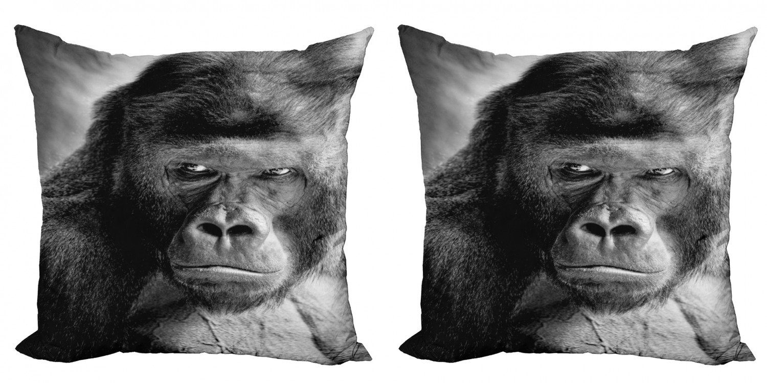 Kissenbezüge Modern Accent Doppelseitiger Digitaldruck, Abakuhaus (2 Stück), Gorilla Ape Portrait Fotografie