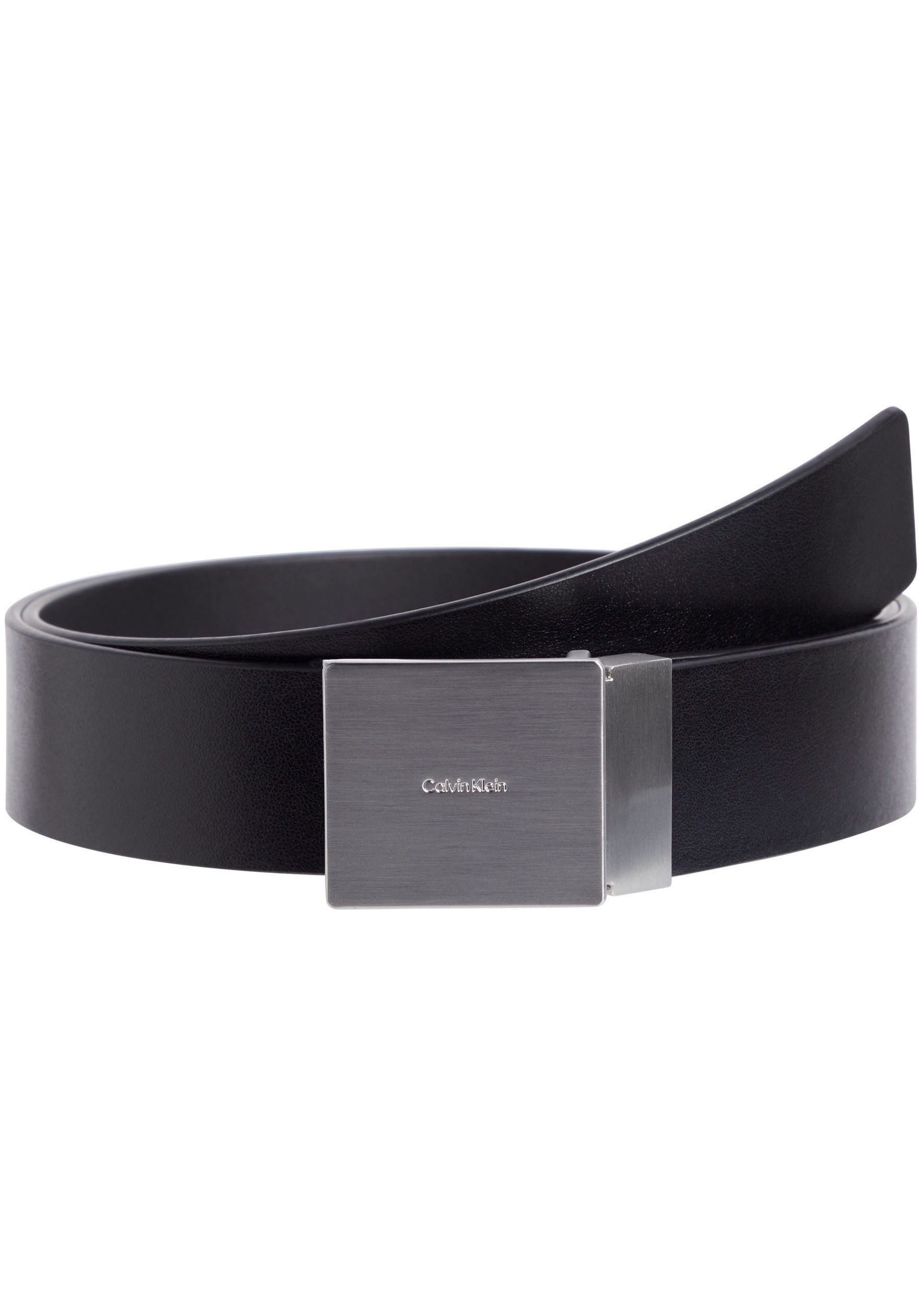 Calvin Klein Ledergürtel ADJ CASUAL PLAQUE 35MM Logoprägung, Klickschnalle günstig online kaufen