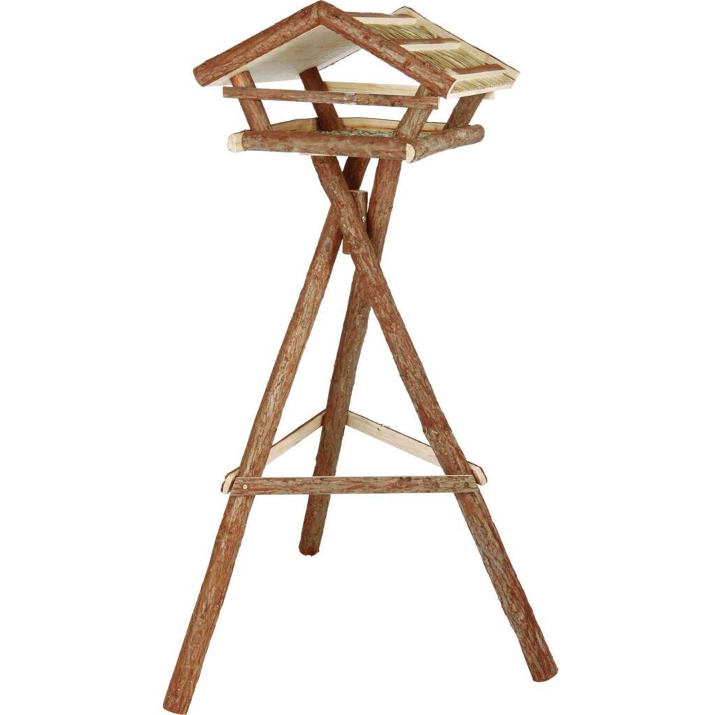 TRIXIE Vogelhaus Vogelfutterhaus mit Ständer - Holz-Optik - 48 × 27 × 46 cm/1,30 m
