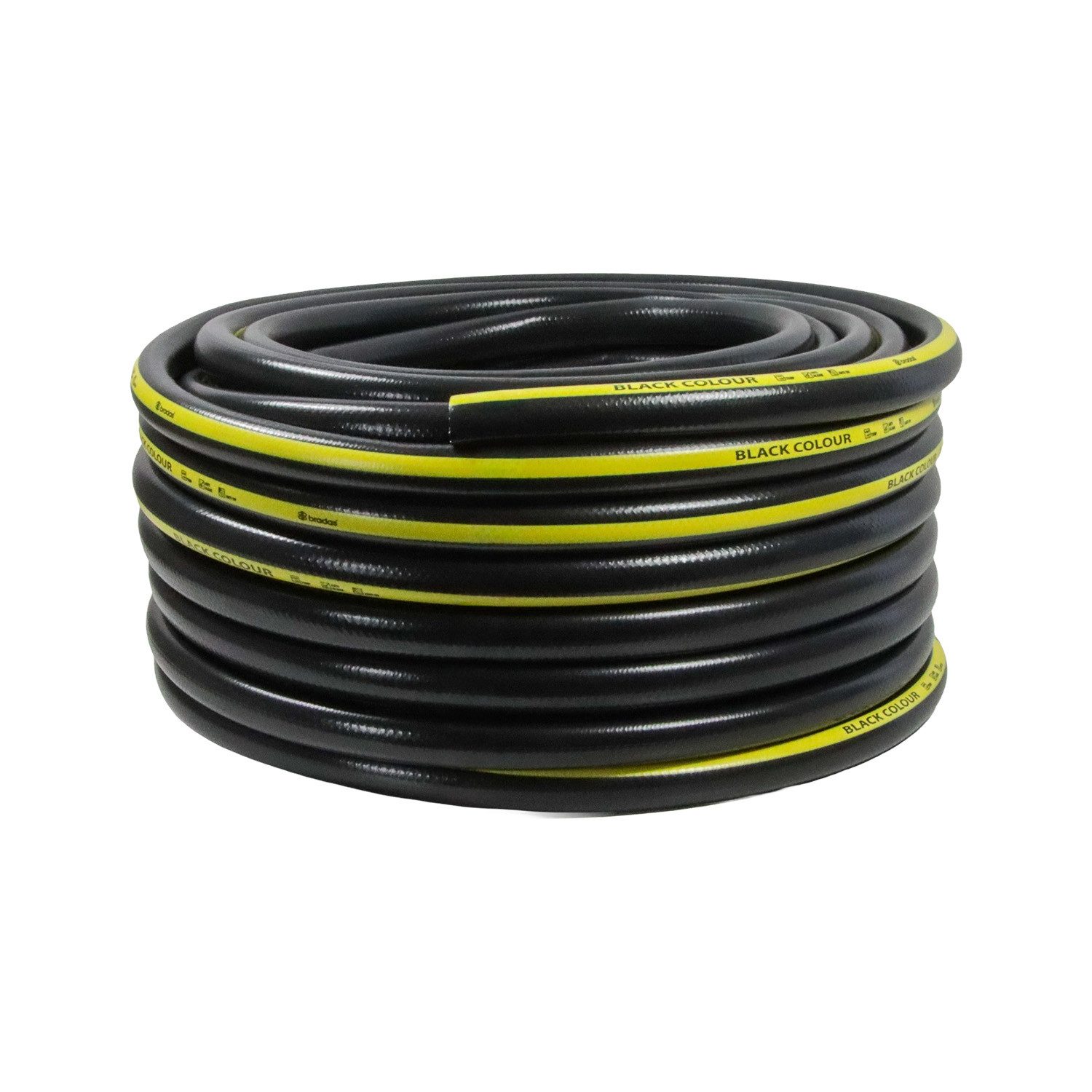 Bradas Gartenschlauch Gartenschlauch Schwarz 1 Zoll 50 m 3-lagig verstärkt knickfest