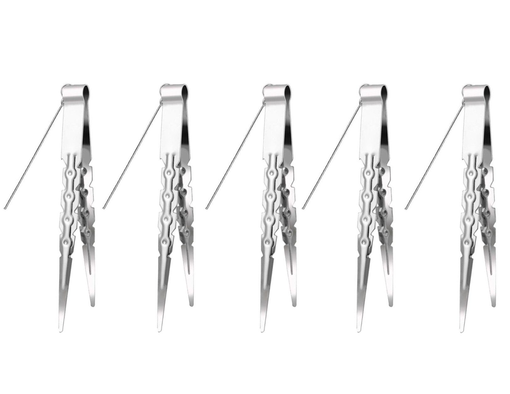 BAYLI Kohlezange 5er Set- Kohlezange mit Dorn für Shisha, lange Kohlenzange für Wasser